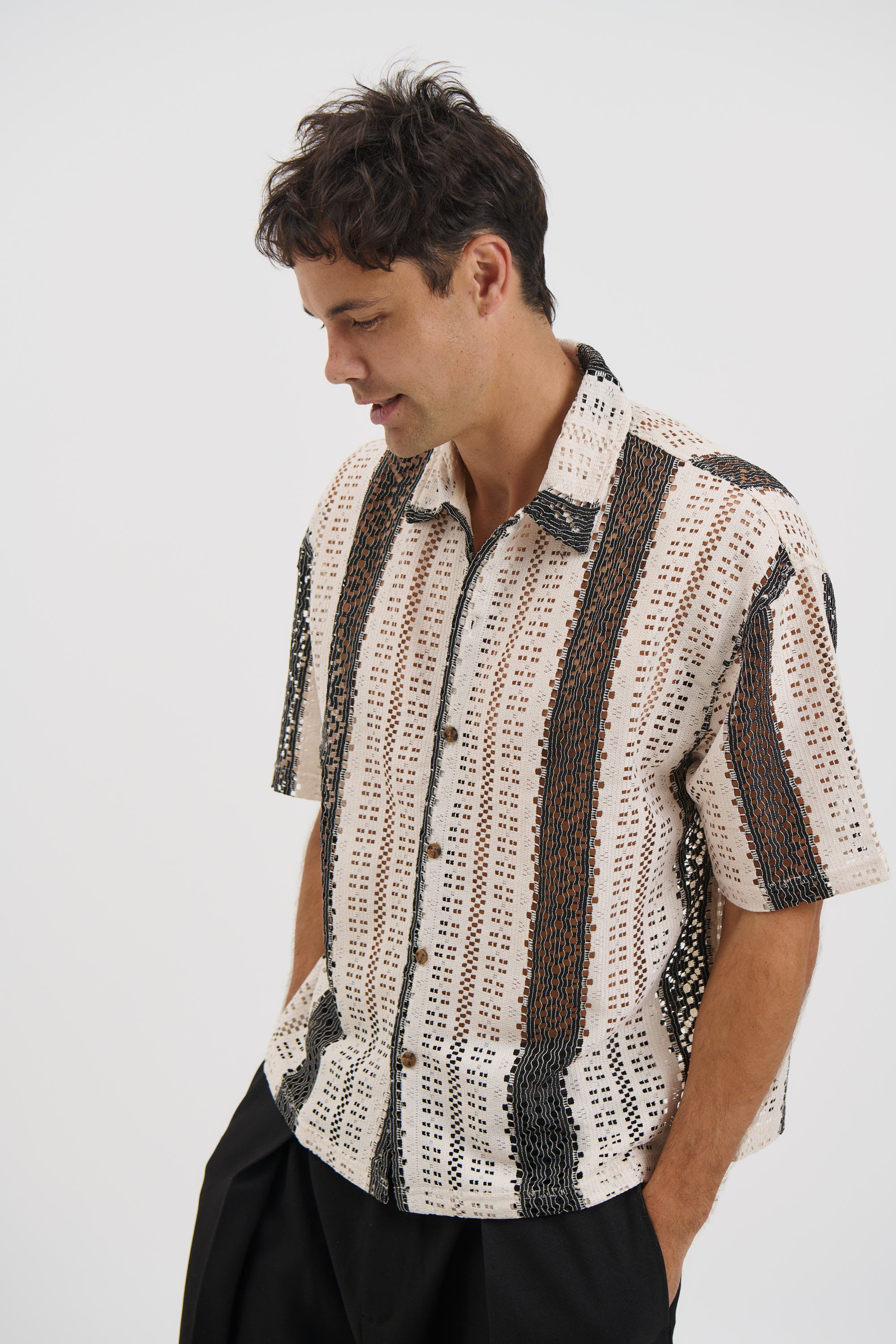 Lucas Drop Shirt Stripe Stitch