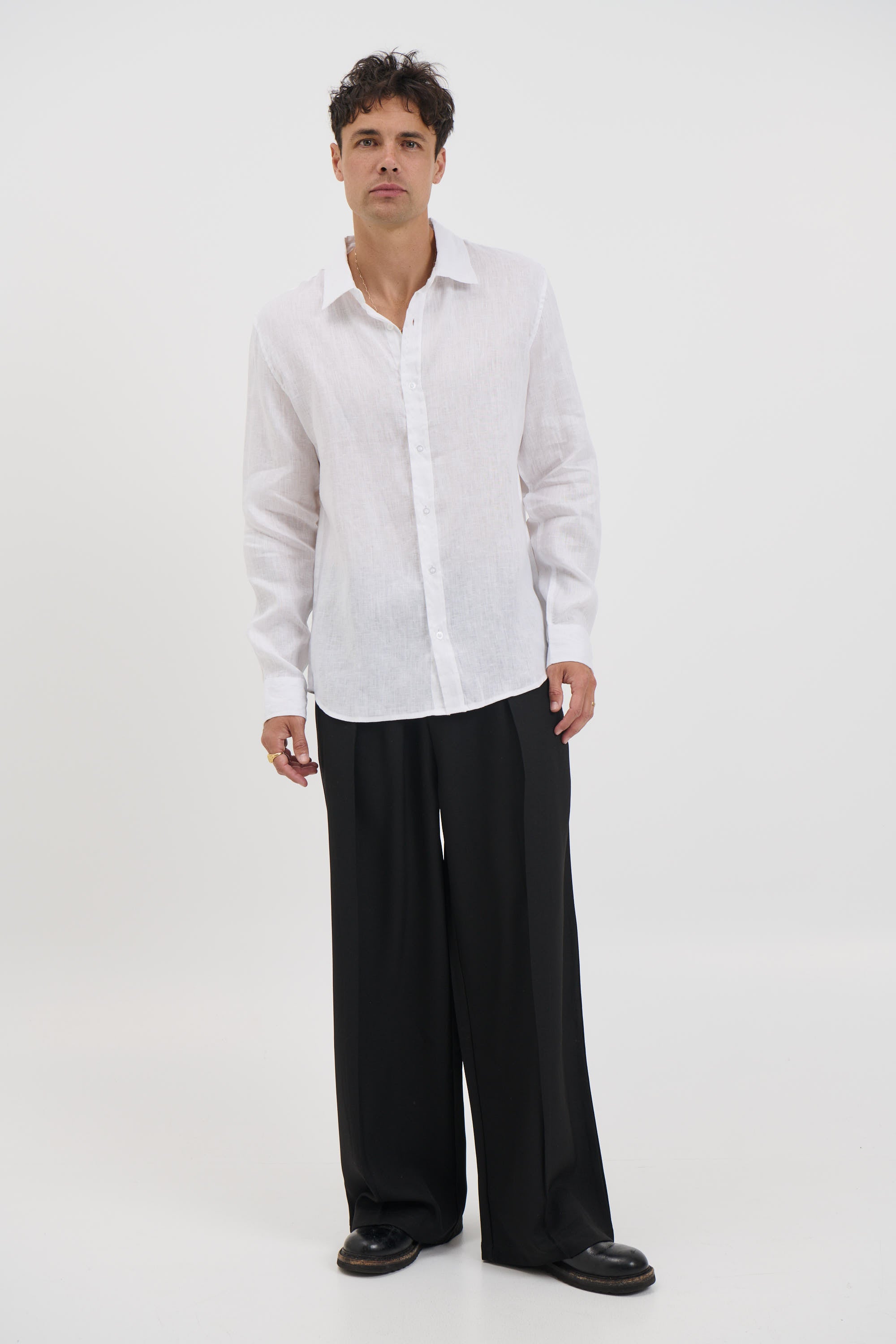 Luca Linen Shirt White