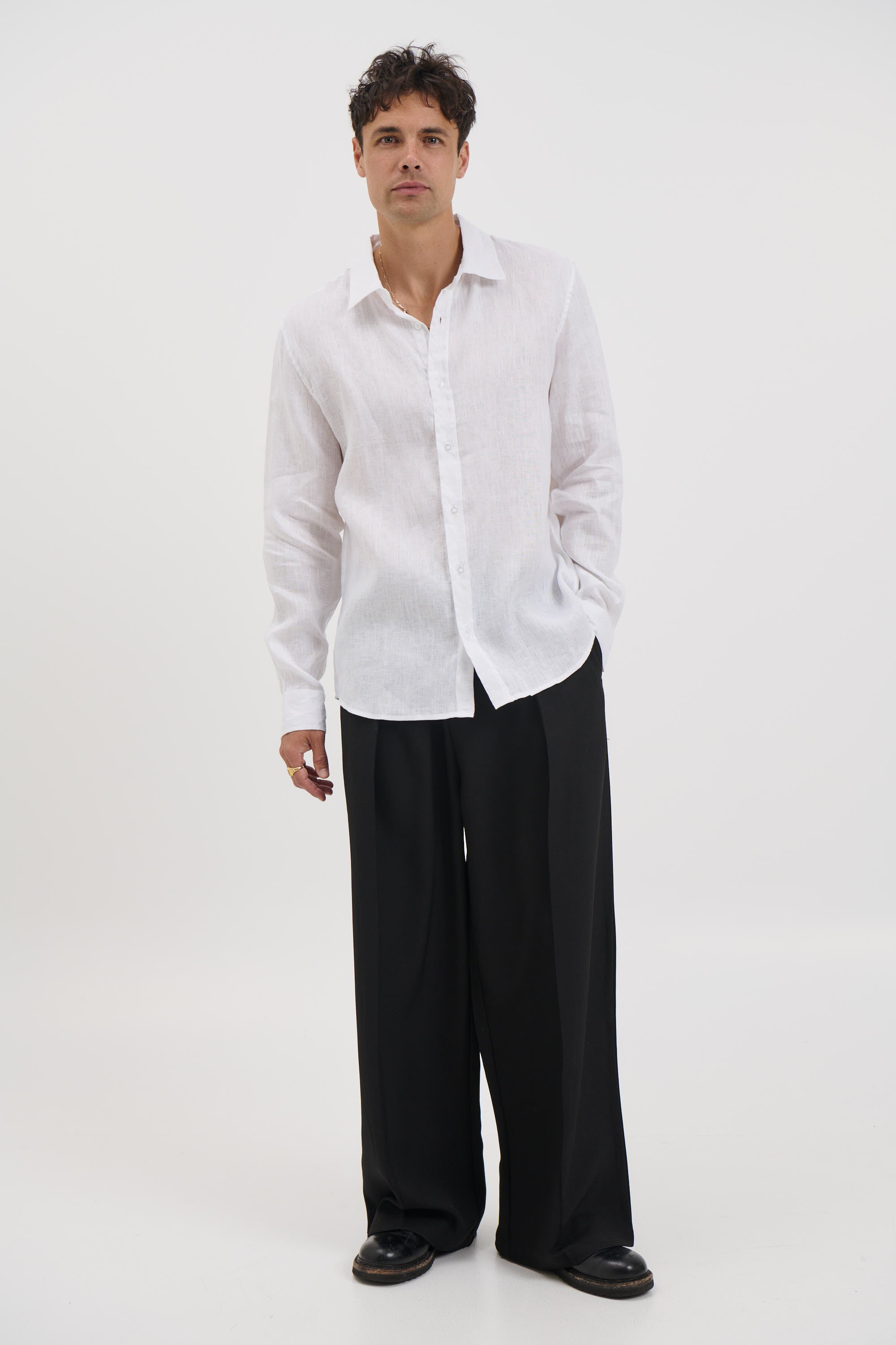Luca Linen Shirt White