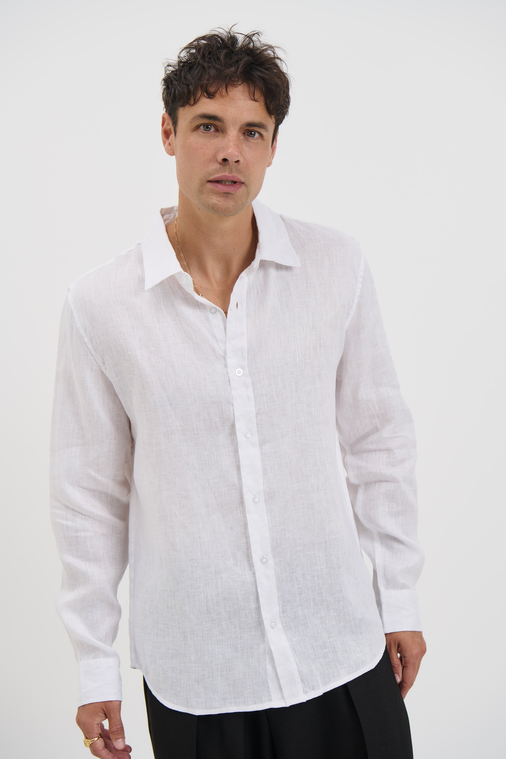 Luca Linen Shirt White