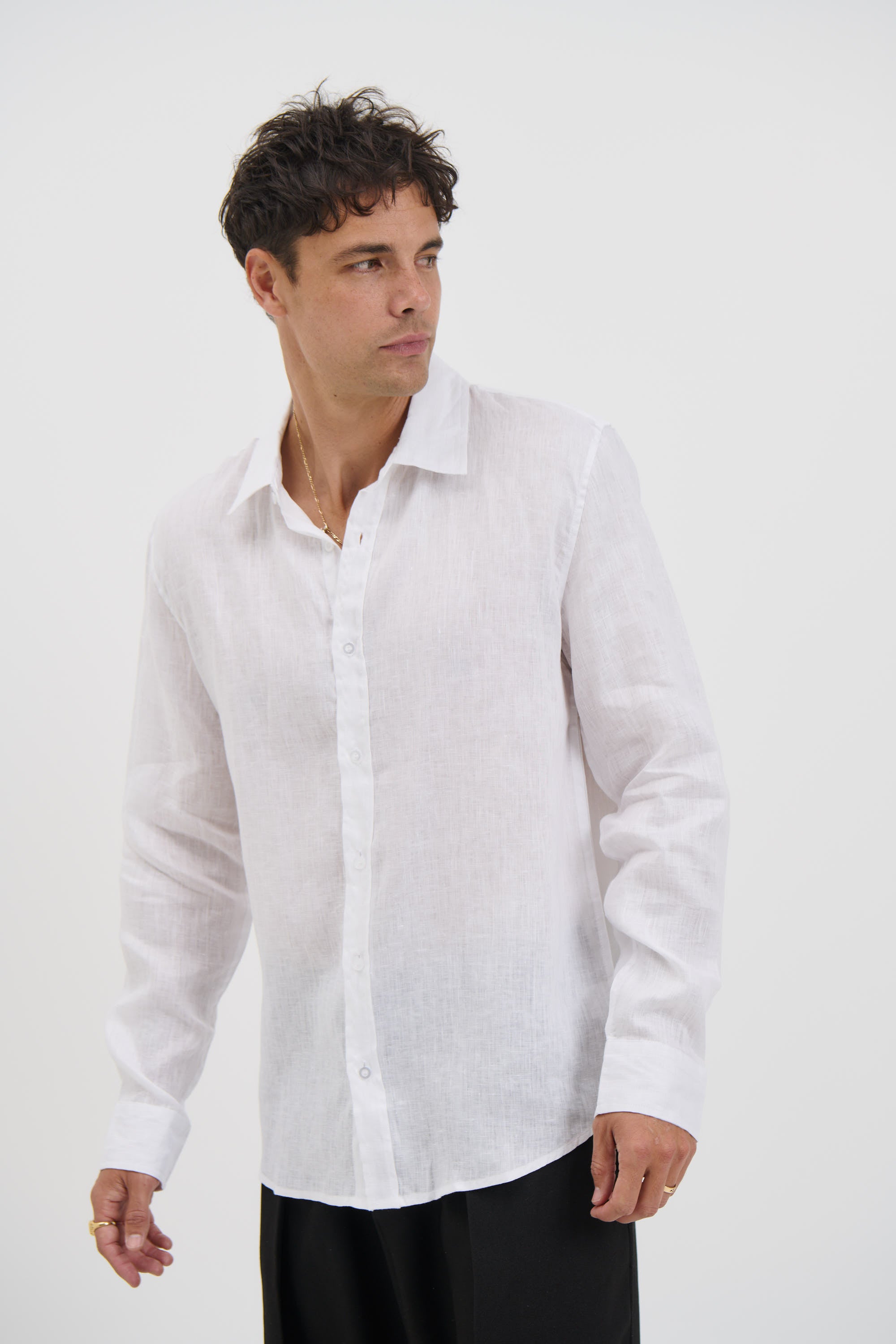 Luca Linen Shirt White