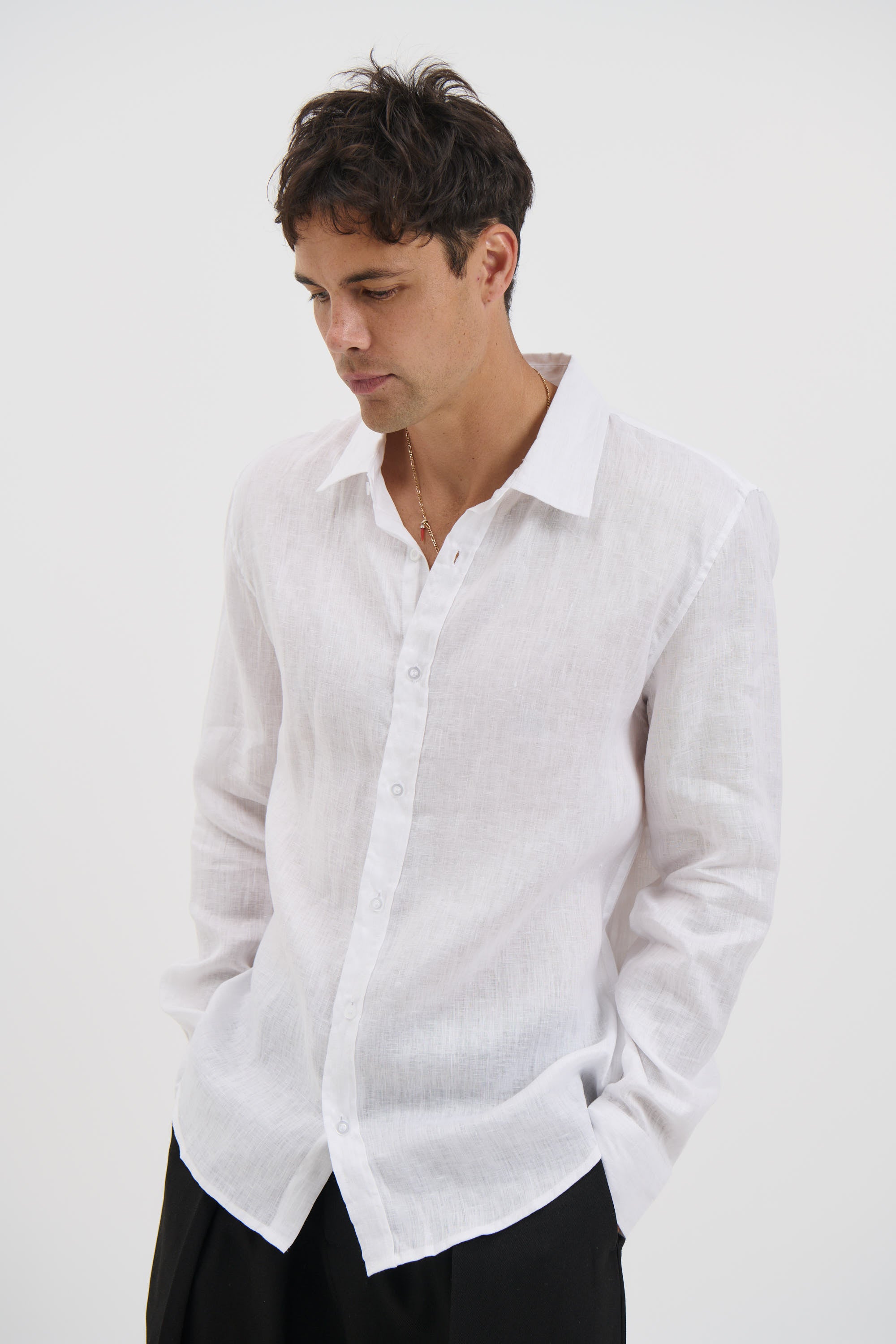 Luca Linen Shirt White
