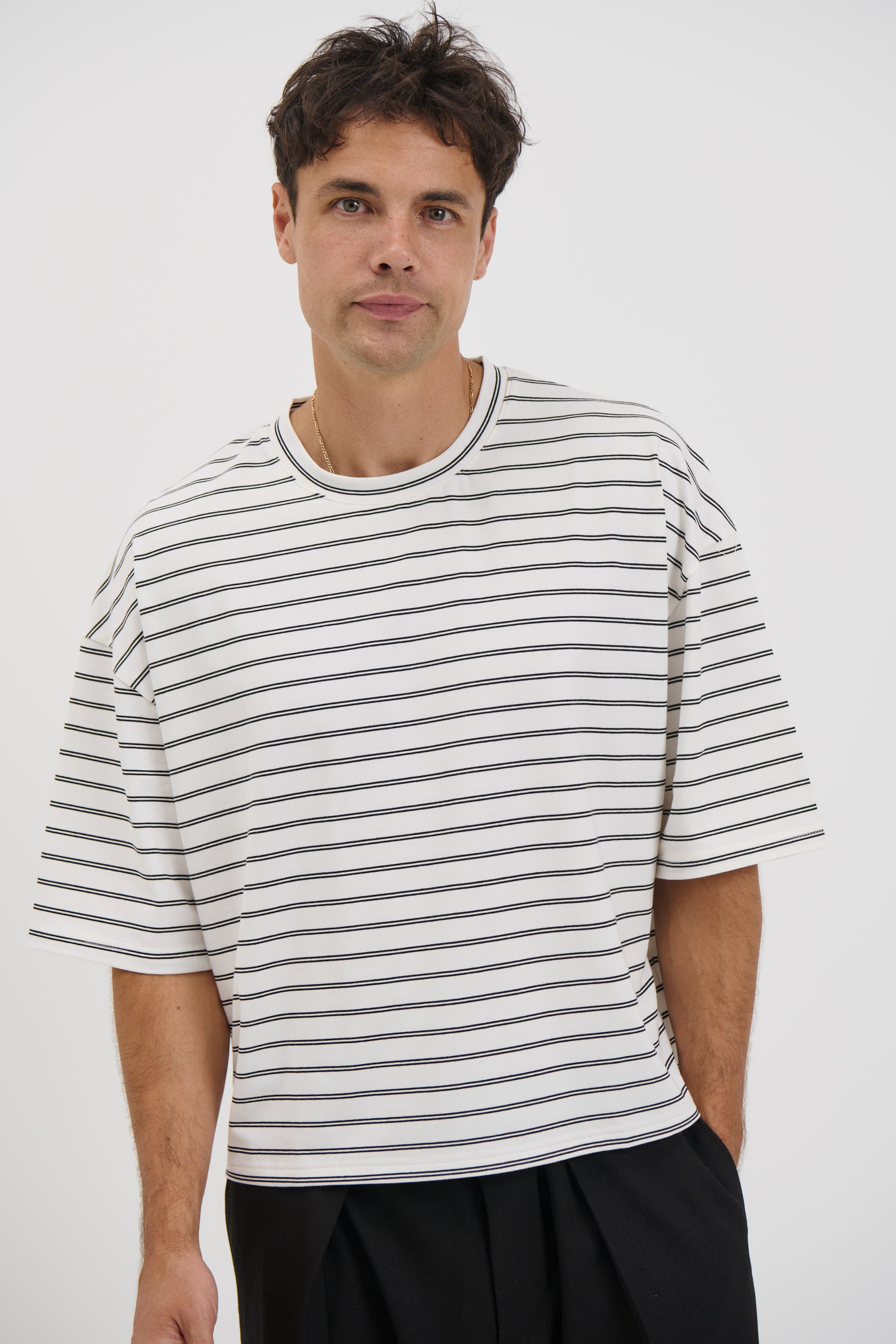 NTH Crop Box Tee Double Stripe