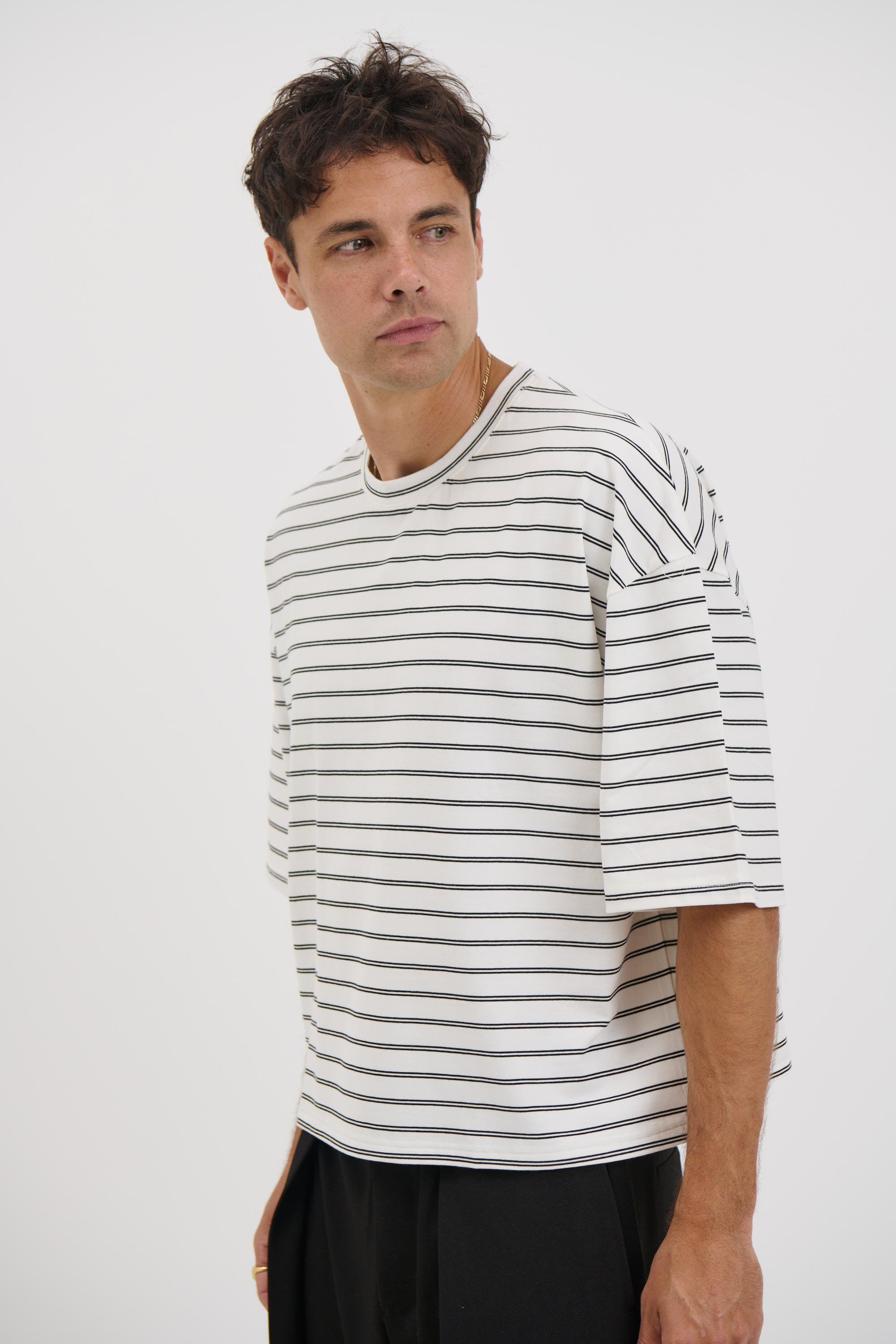 NTH Crop Box Tee Double Stripe