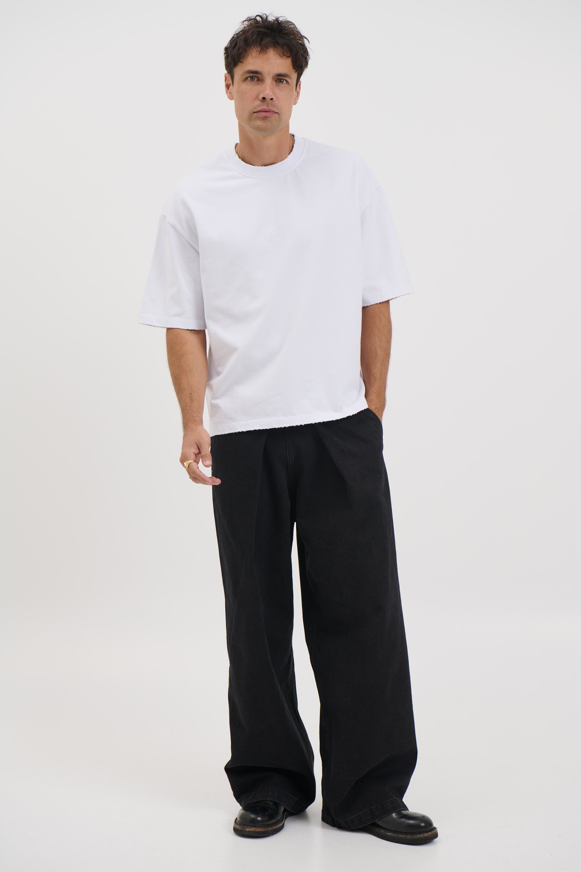 NTH Distress Crew Neck Tee White