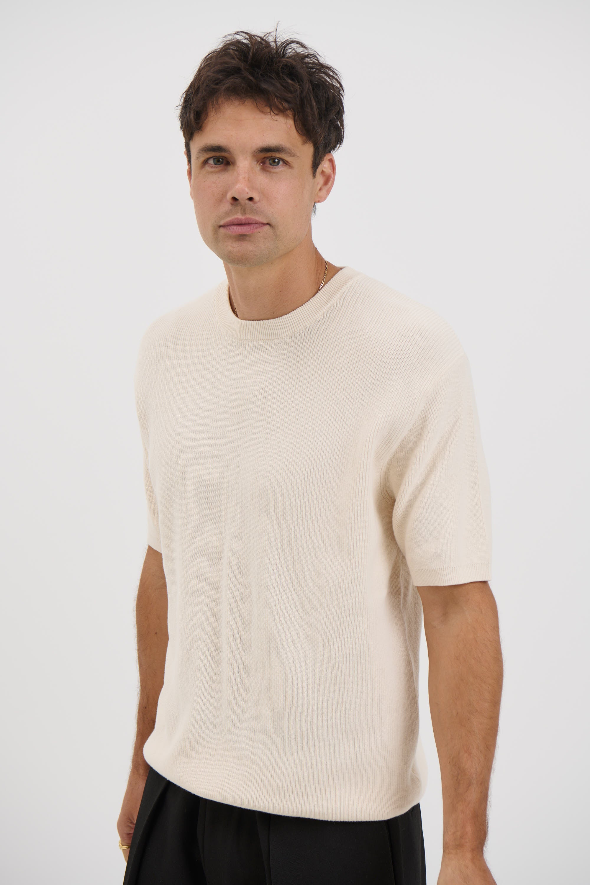 Knitted Crew Neck Tee Pastel