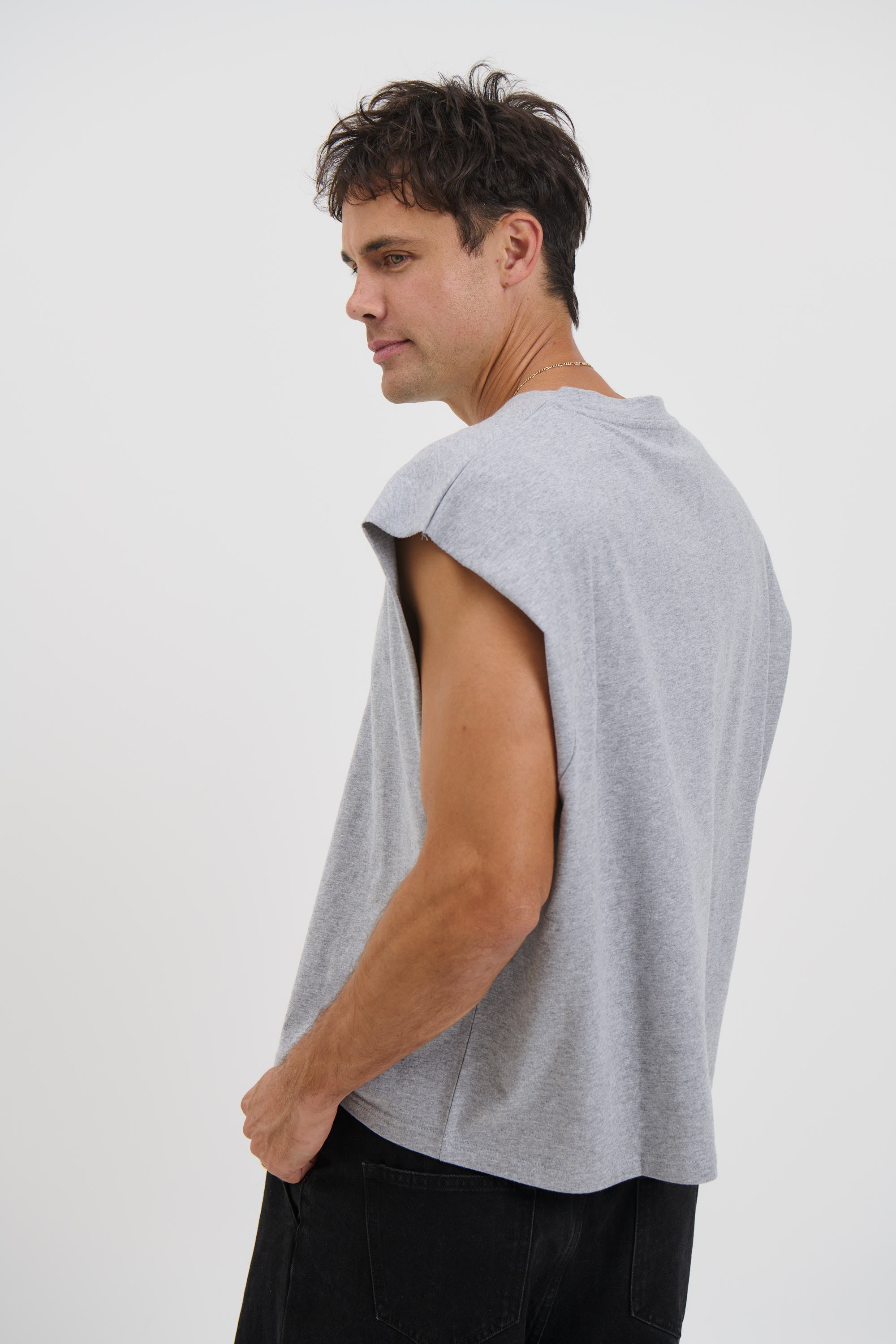 NTH Crop Box Tank Grey