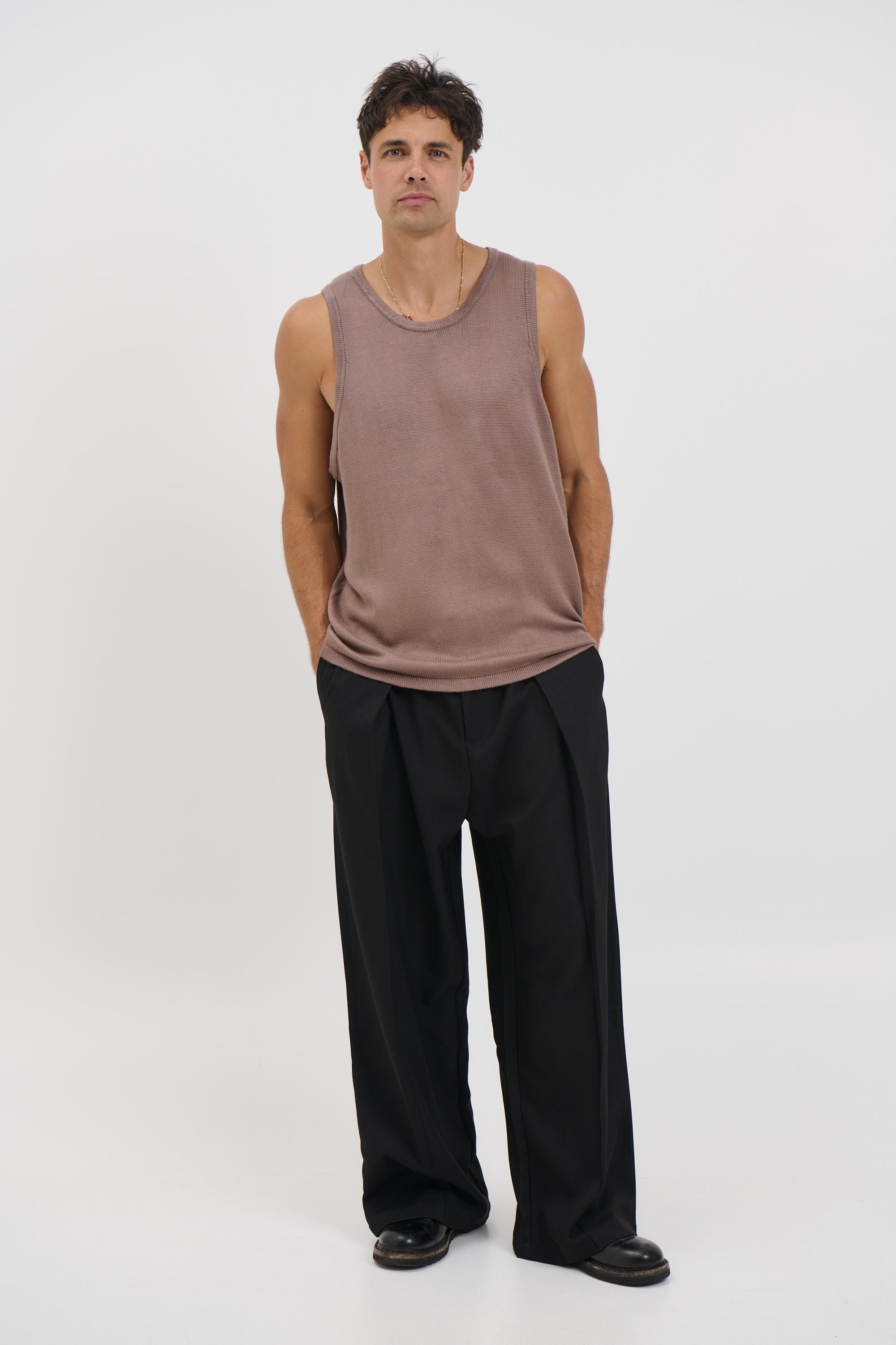 Deran Knitted Tank Choc