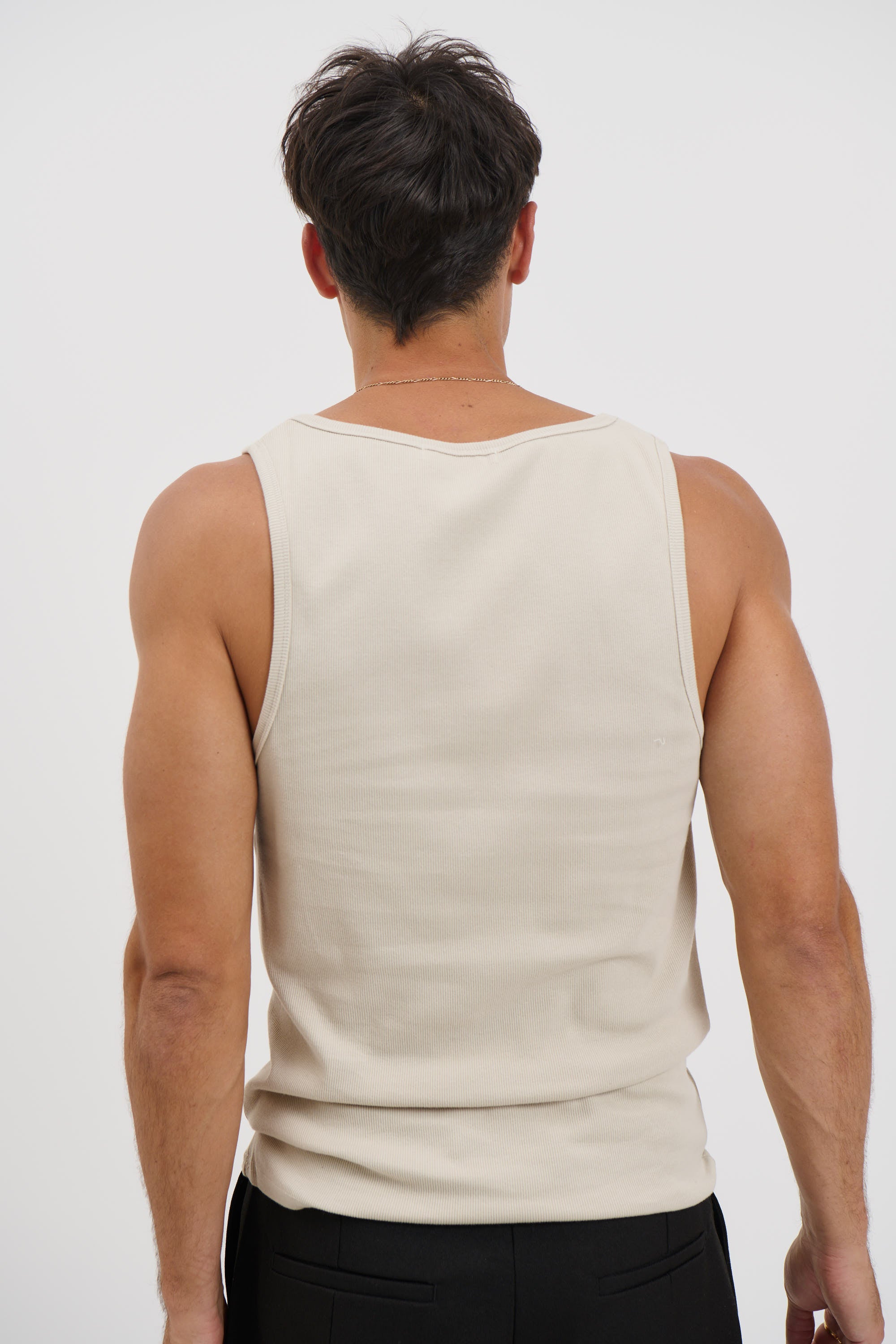 NTH Fitted Ribbed Tank Natural