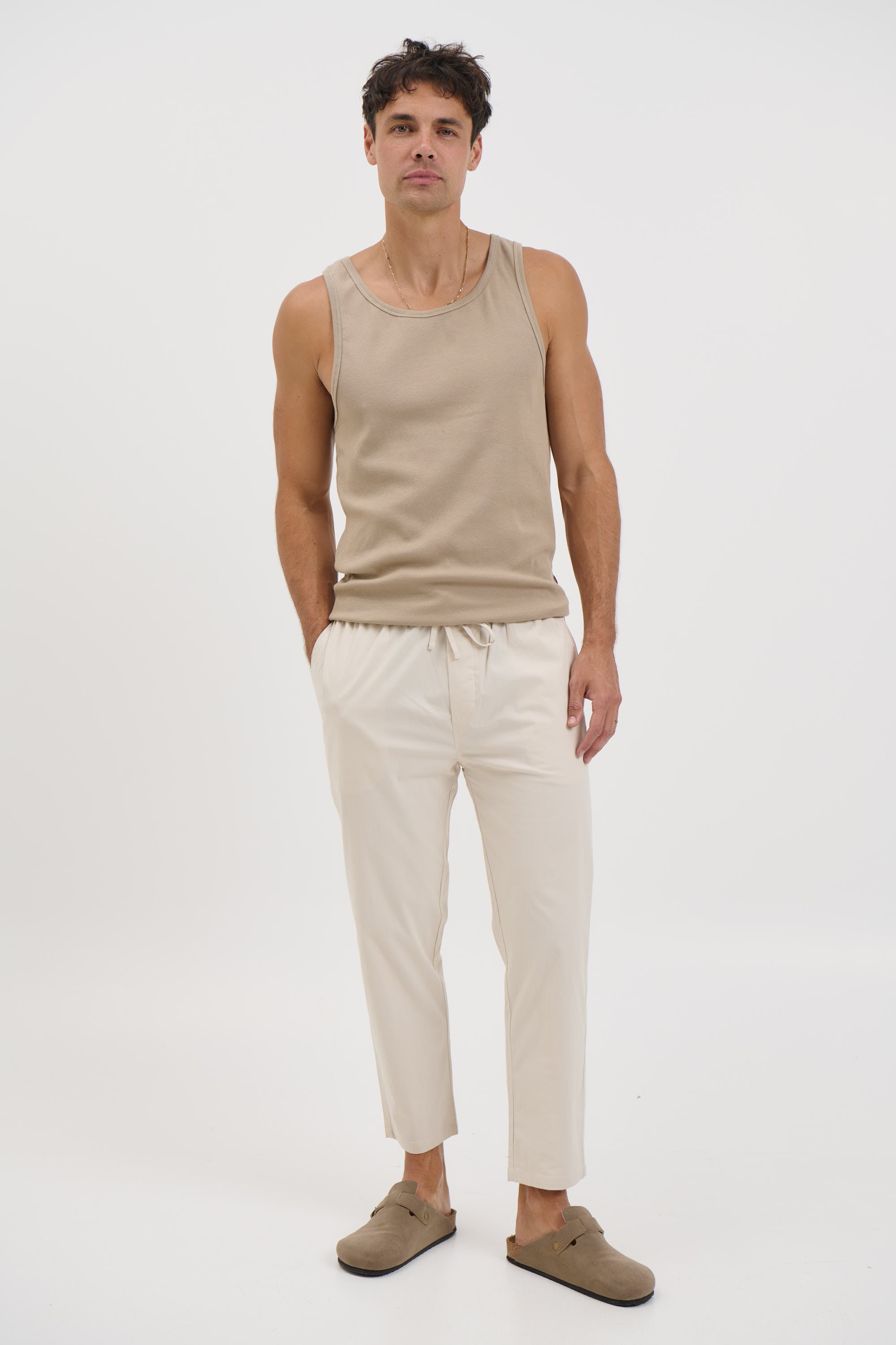 Locky Straight Pant Stone