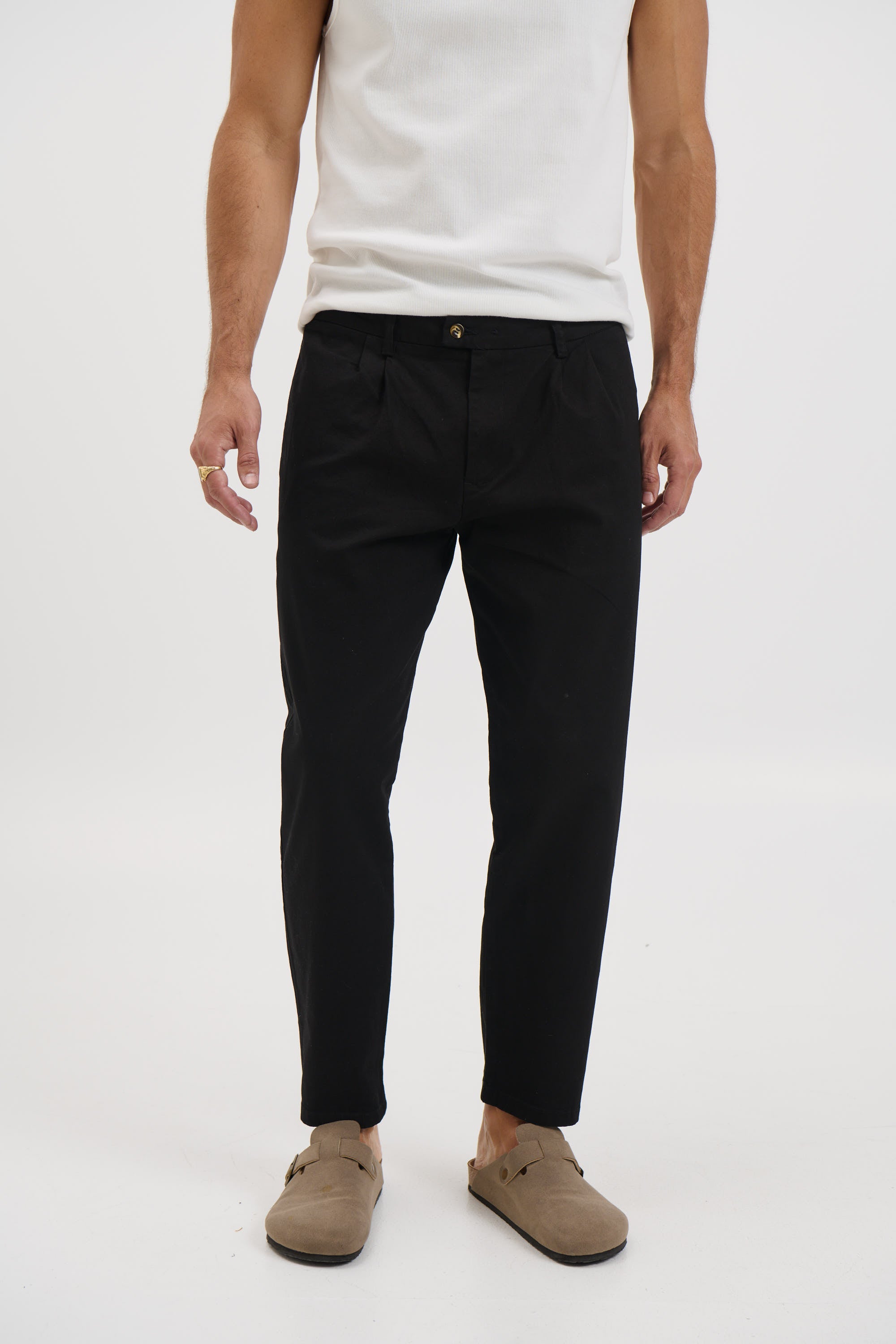NTH Cropped Pleat Pant Black