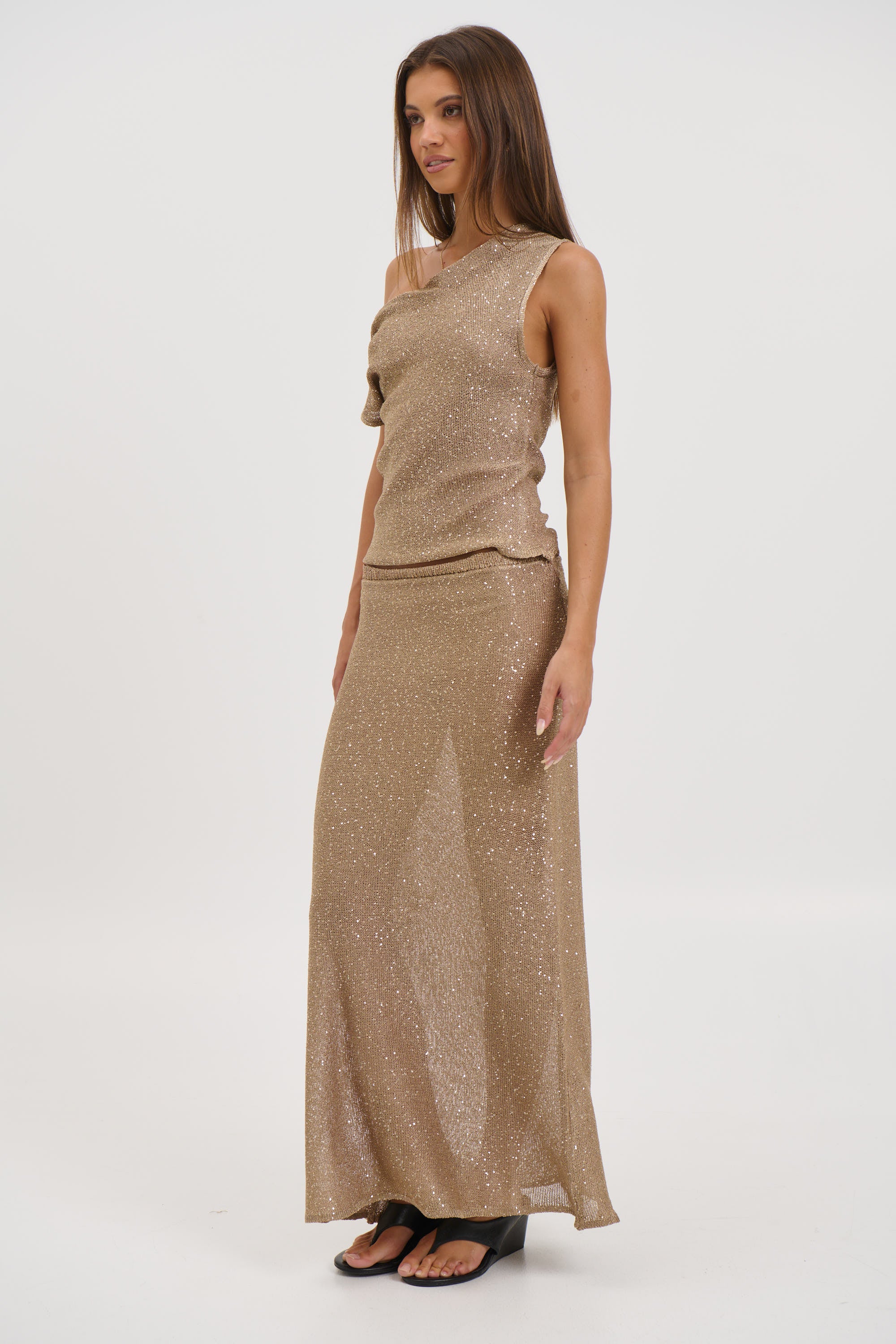 Manni Midi Skirt Gold