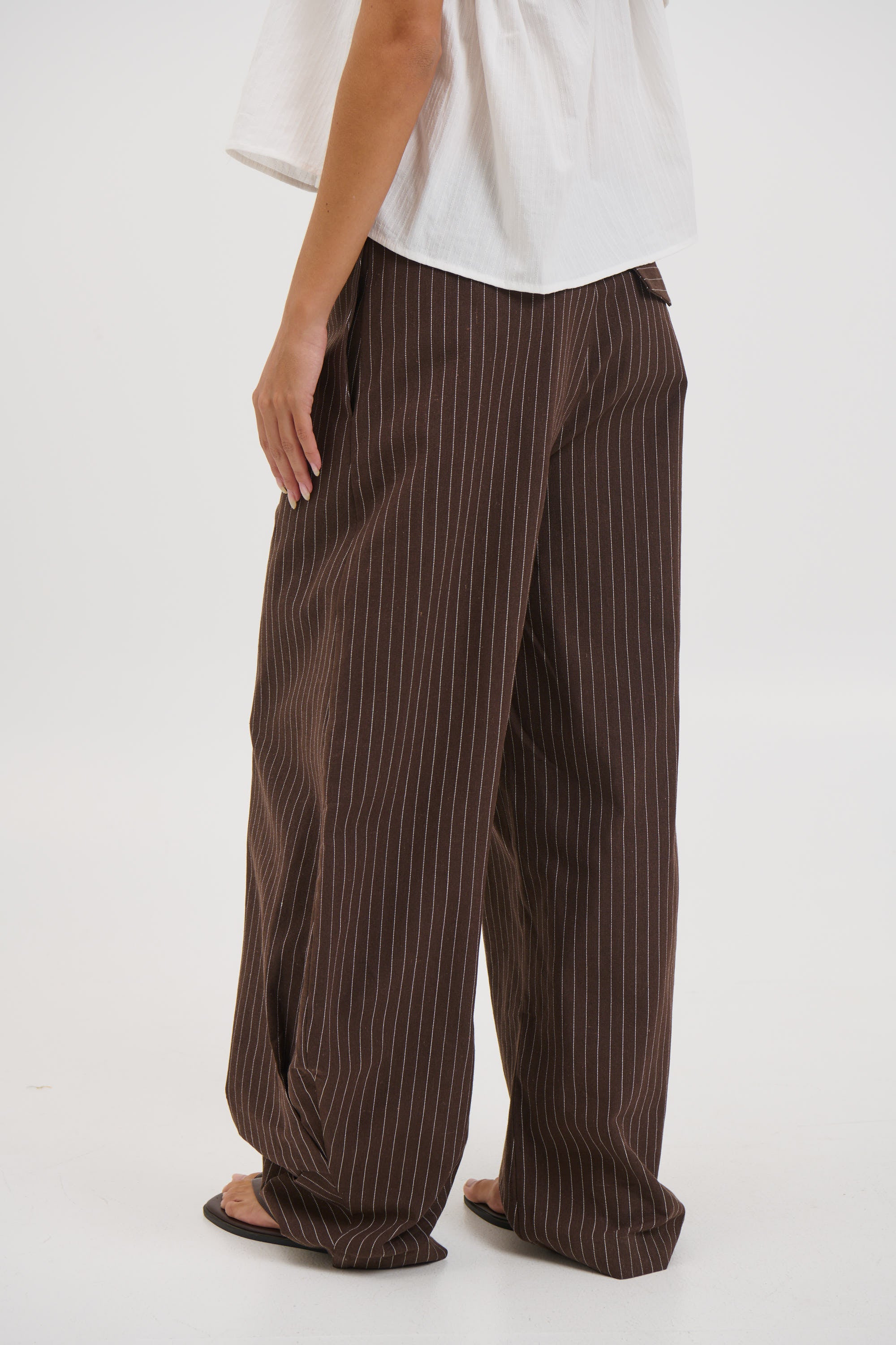 Romley Pinstripe Pant Chocolate