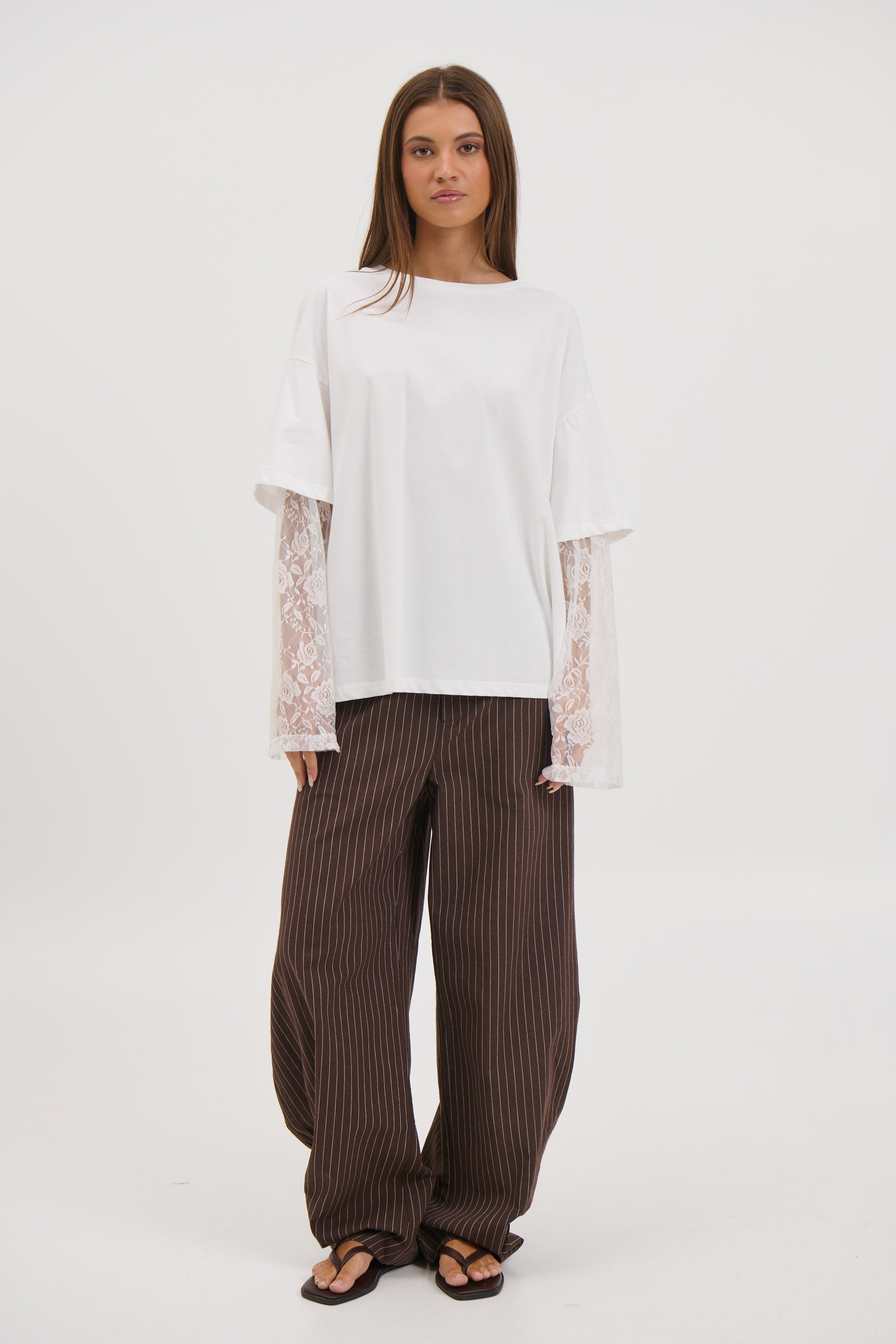 Francesca Lace Tee White