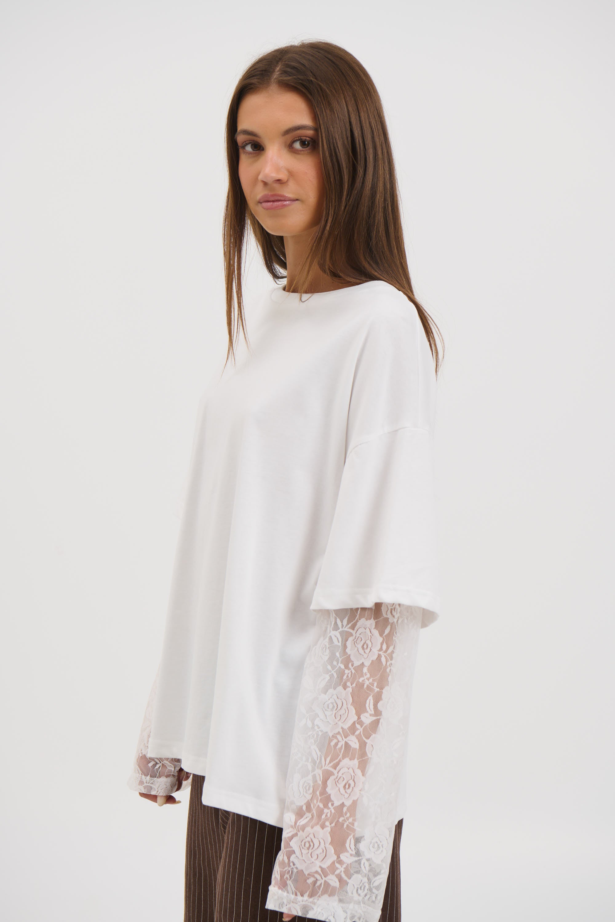 Francesca Lace Tee White