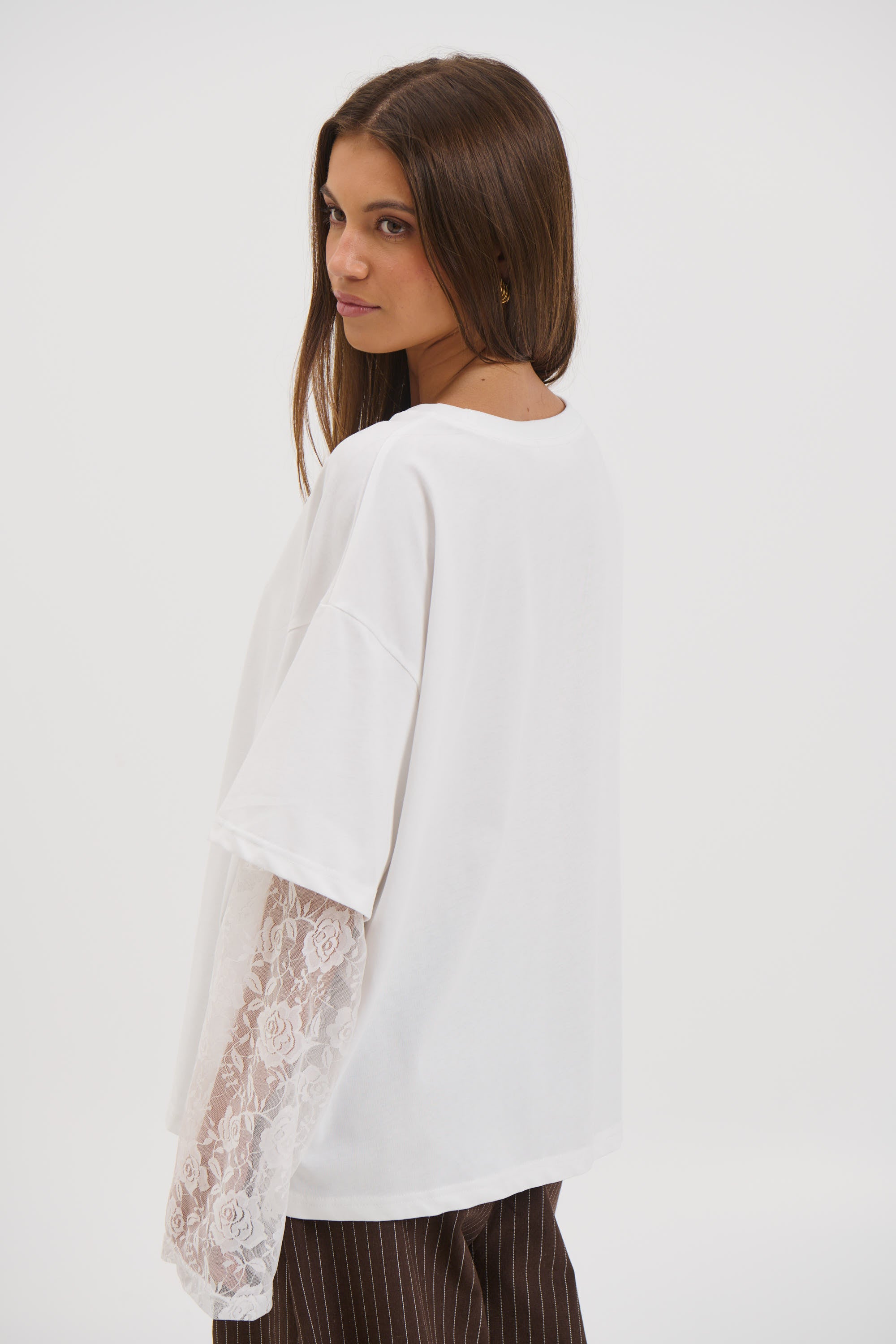 Francesca Lace Tee White