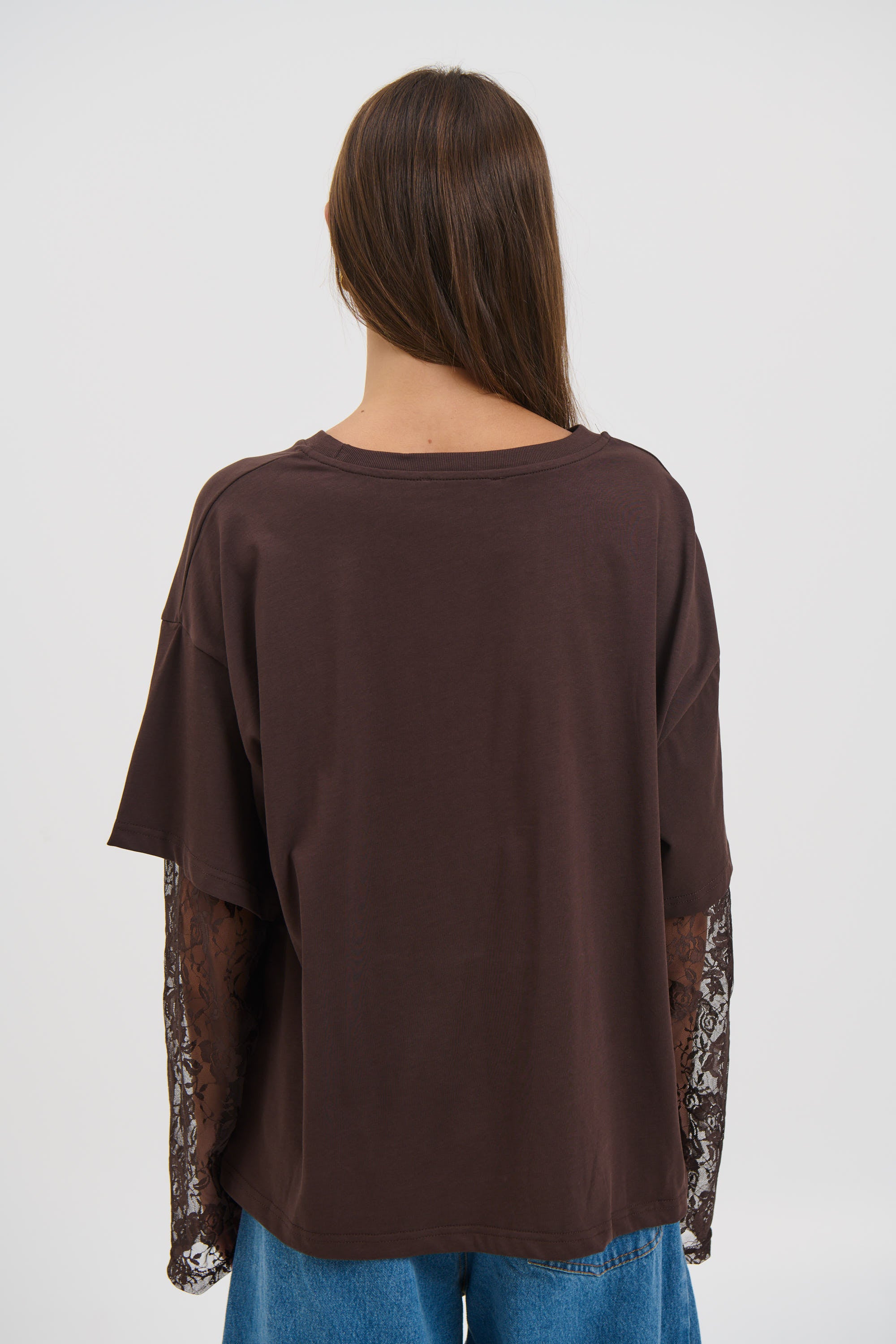 Francesca Lace Tee Chocolate