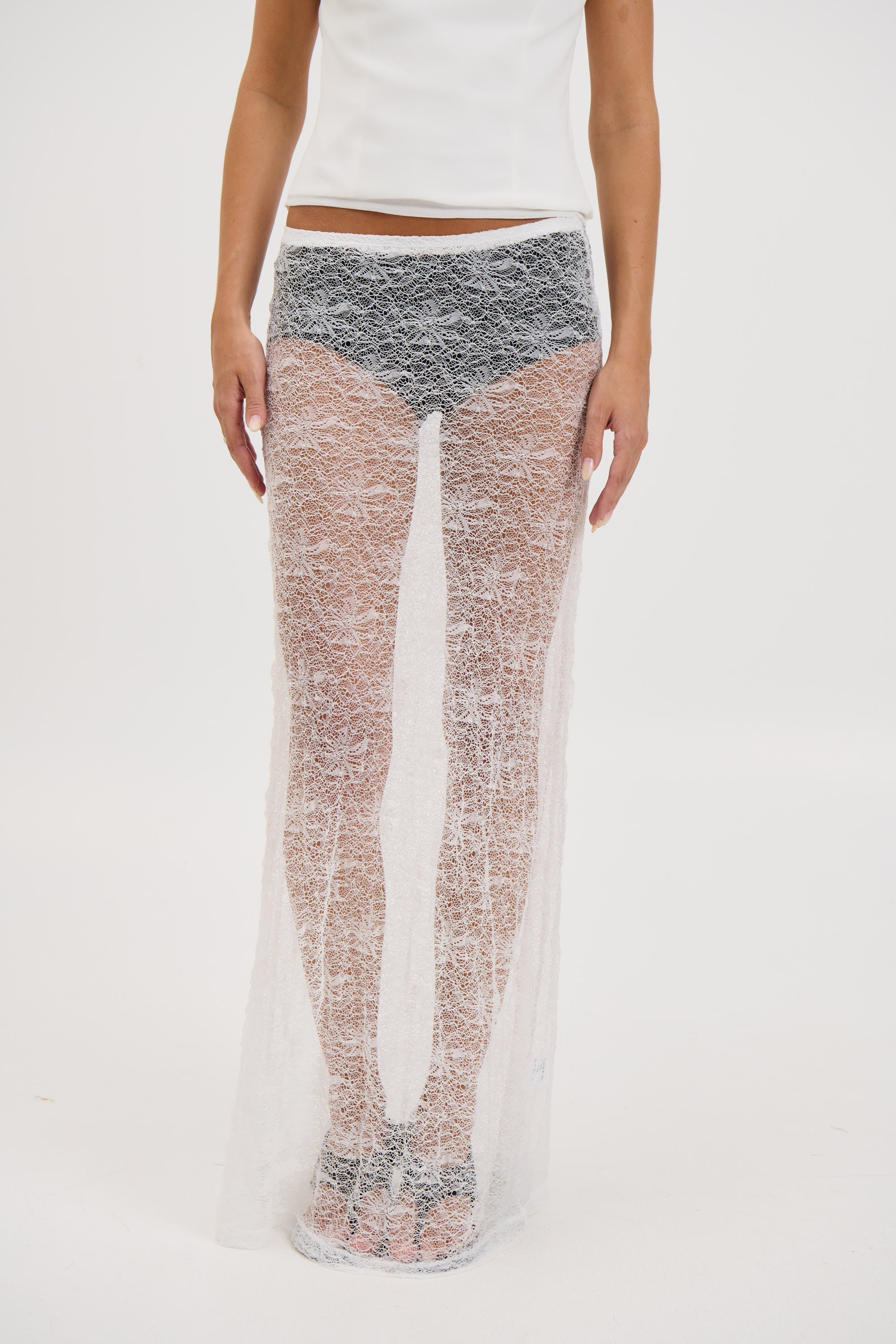 Olivia Lace Skirt White