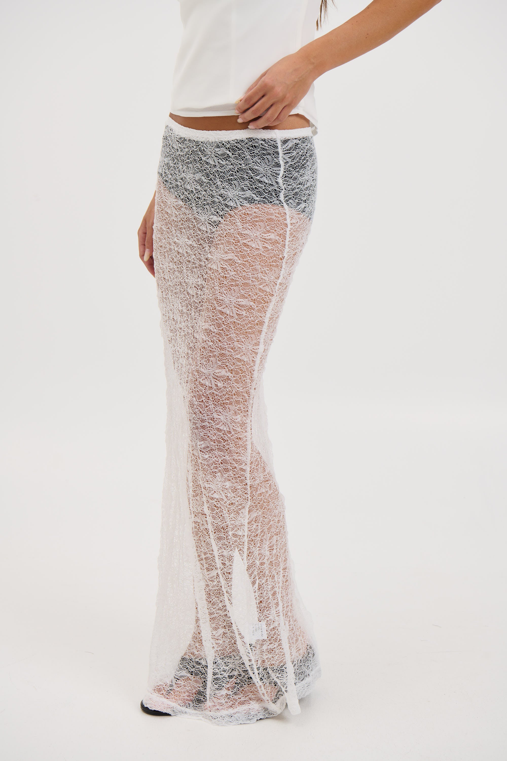 Olivia Lace Skirt White