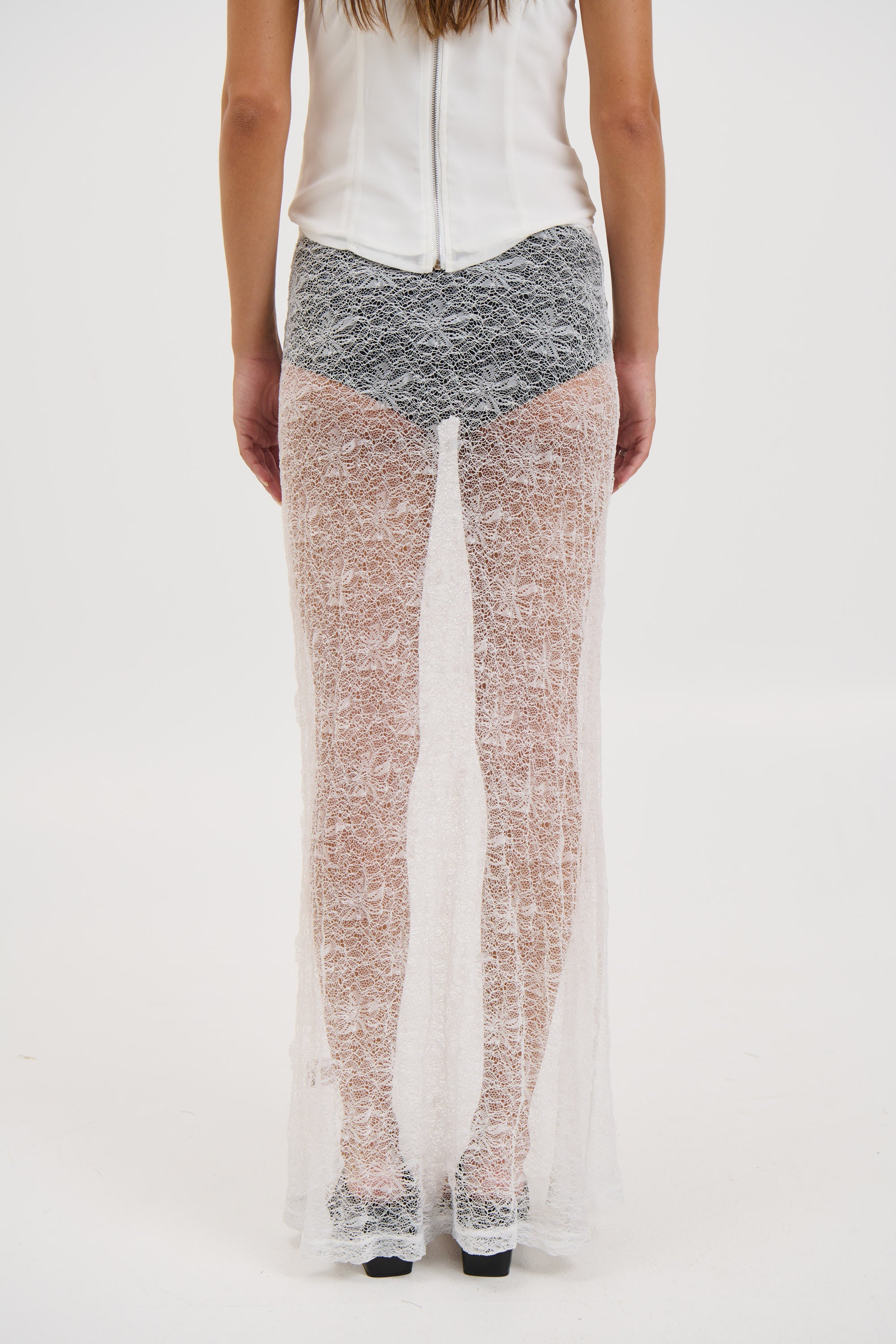 Olivia Lace Skirt White