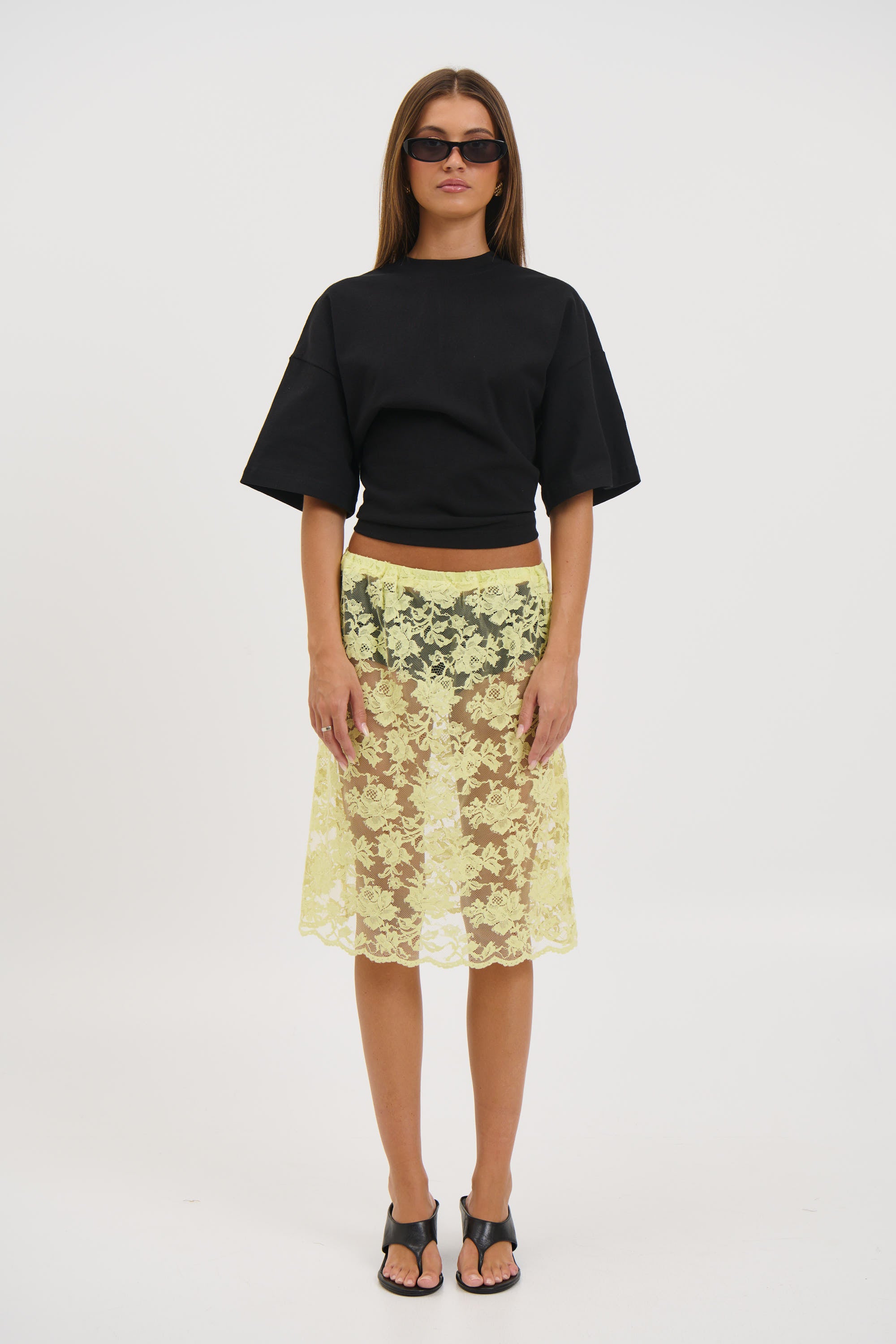 Envy Lace Mini Skirt Lemon