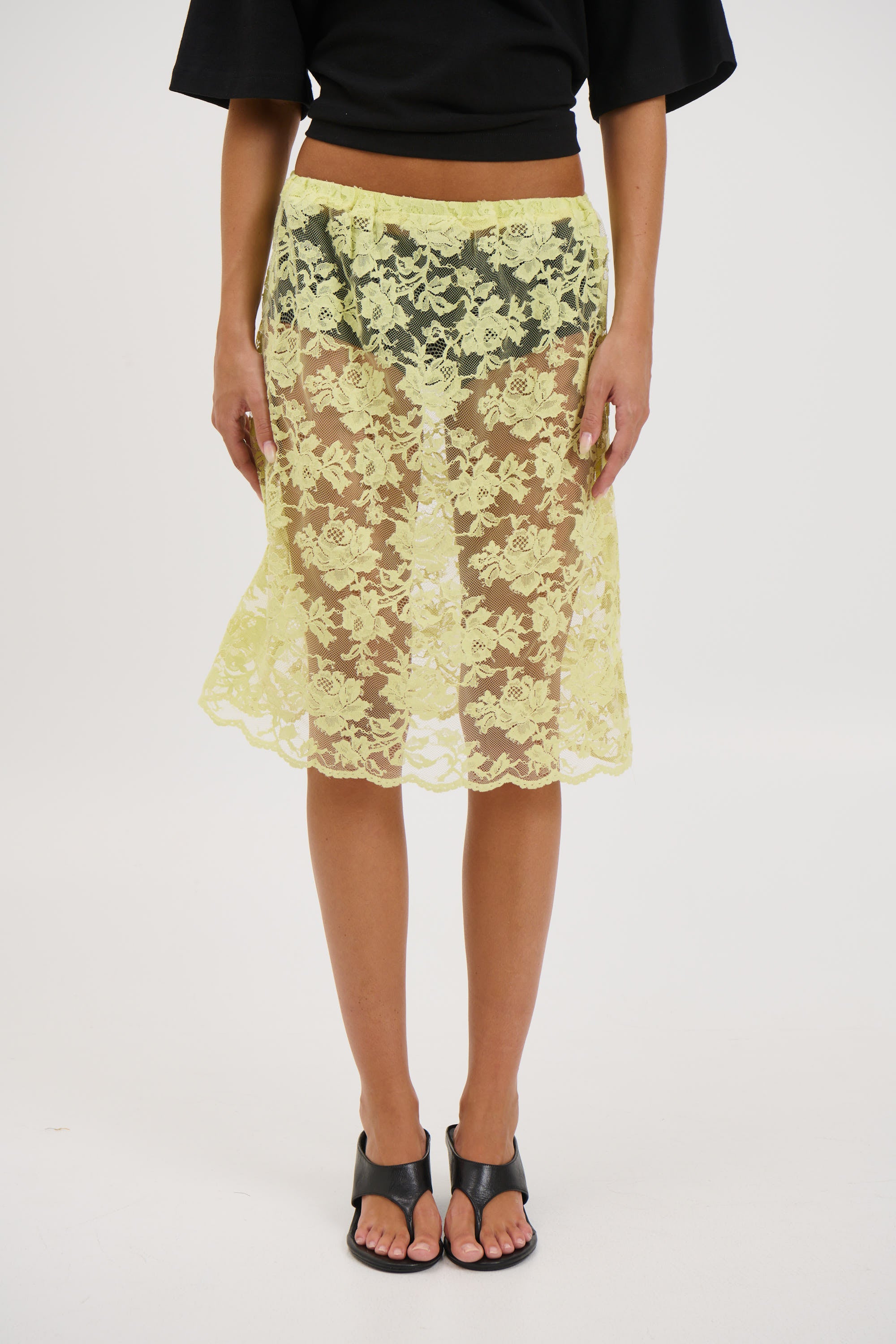 Envy Lace Mini Skirt Lemon