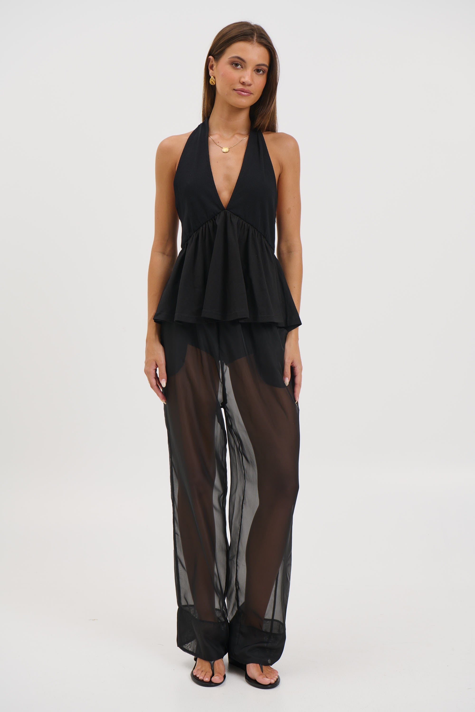 Saniya Halter Top Black