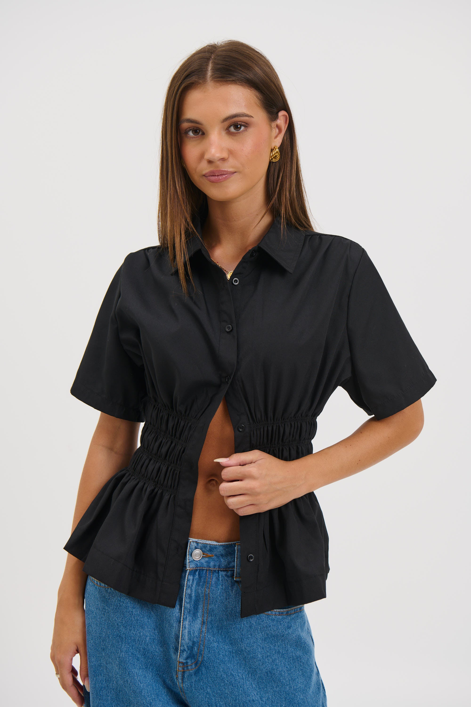 Brooke Short Sleeve Shirt Black