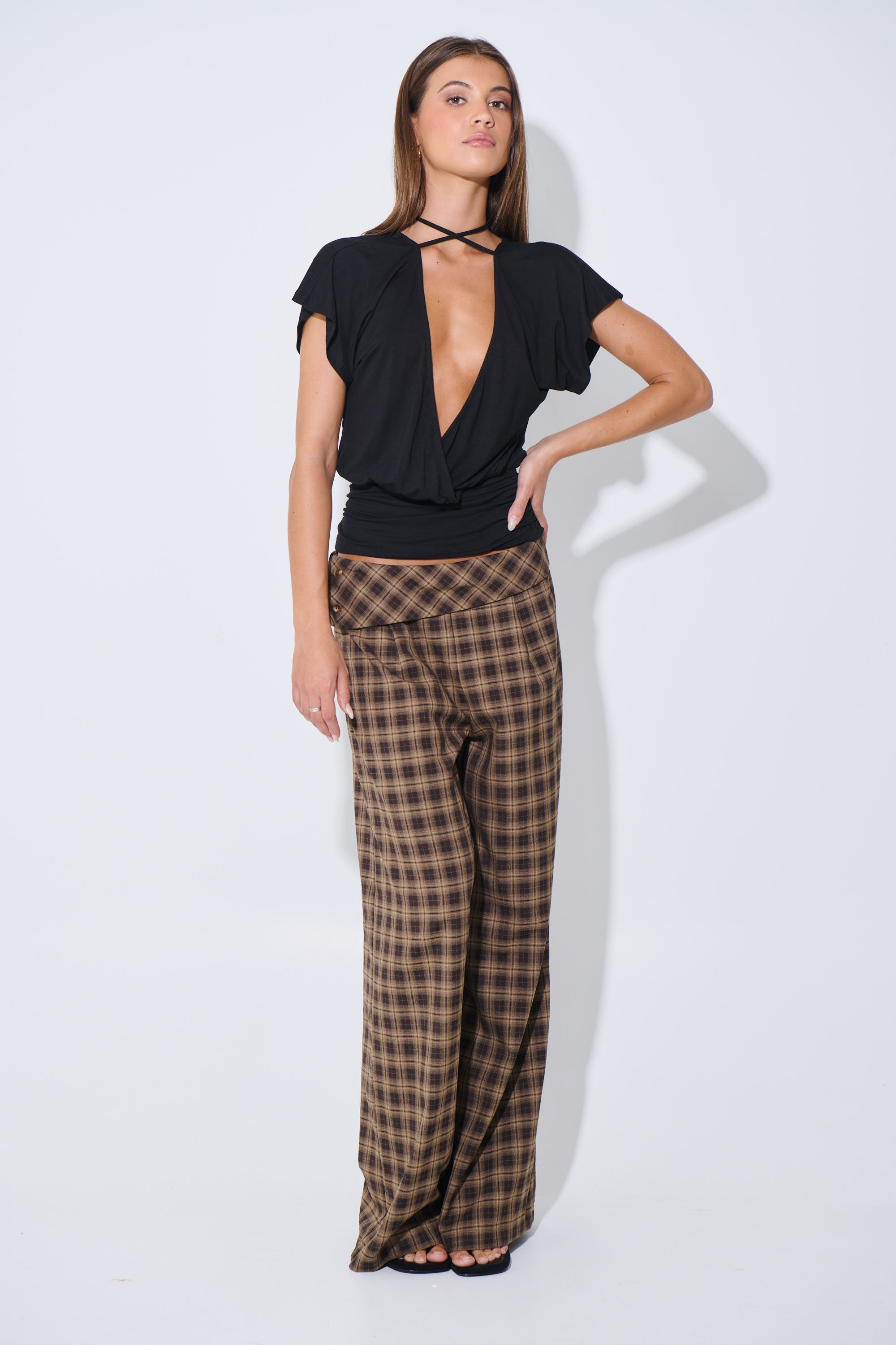 Karter Pant Brown Check