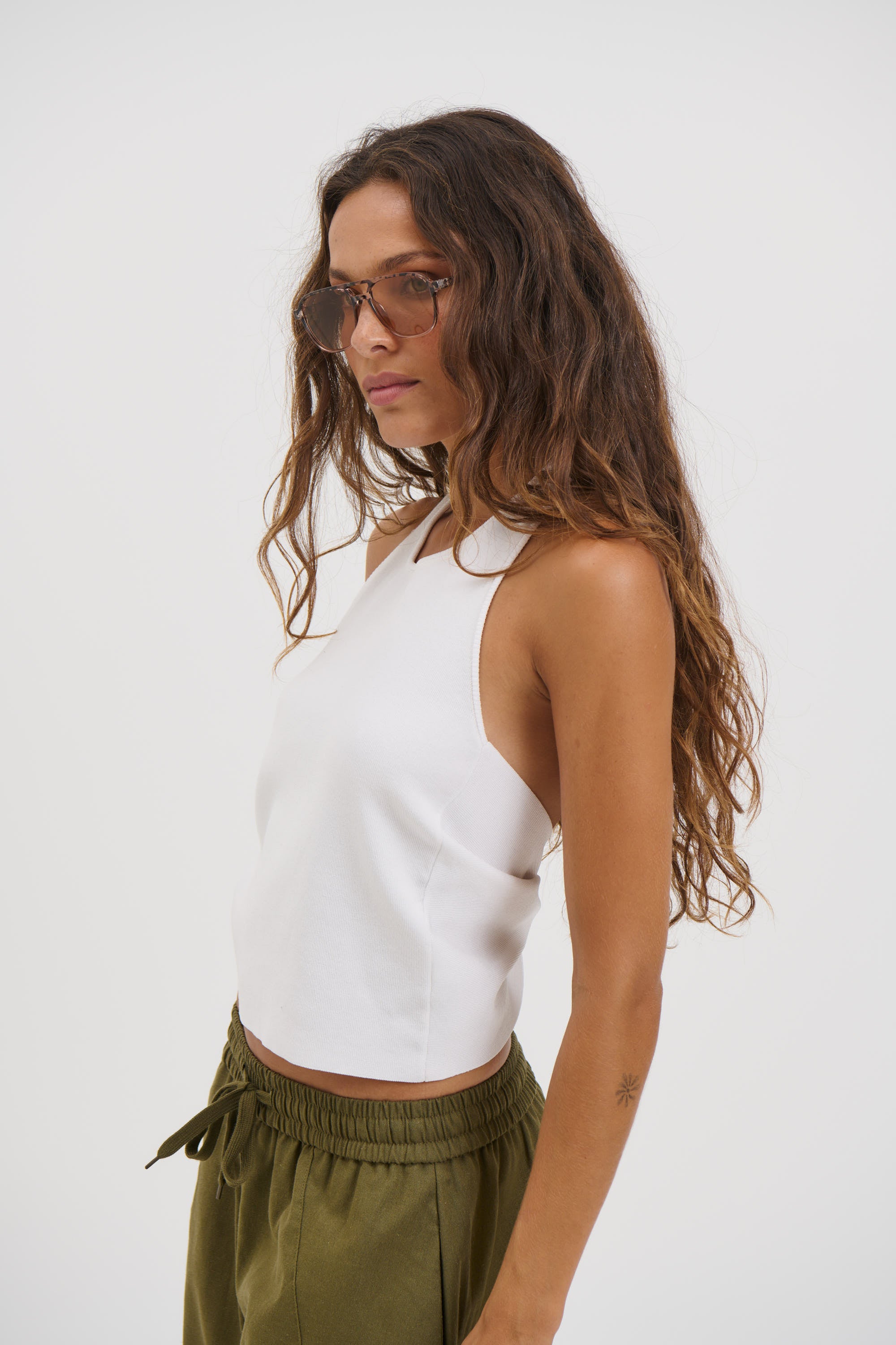 Opal Halter Top White