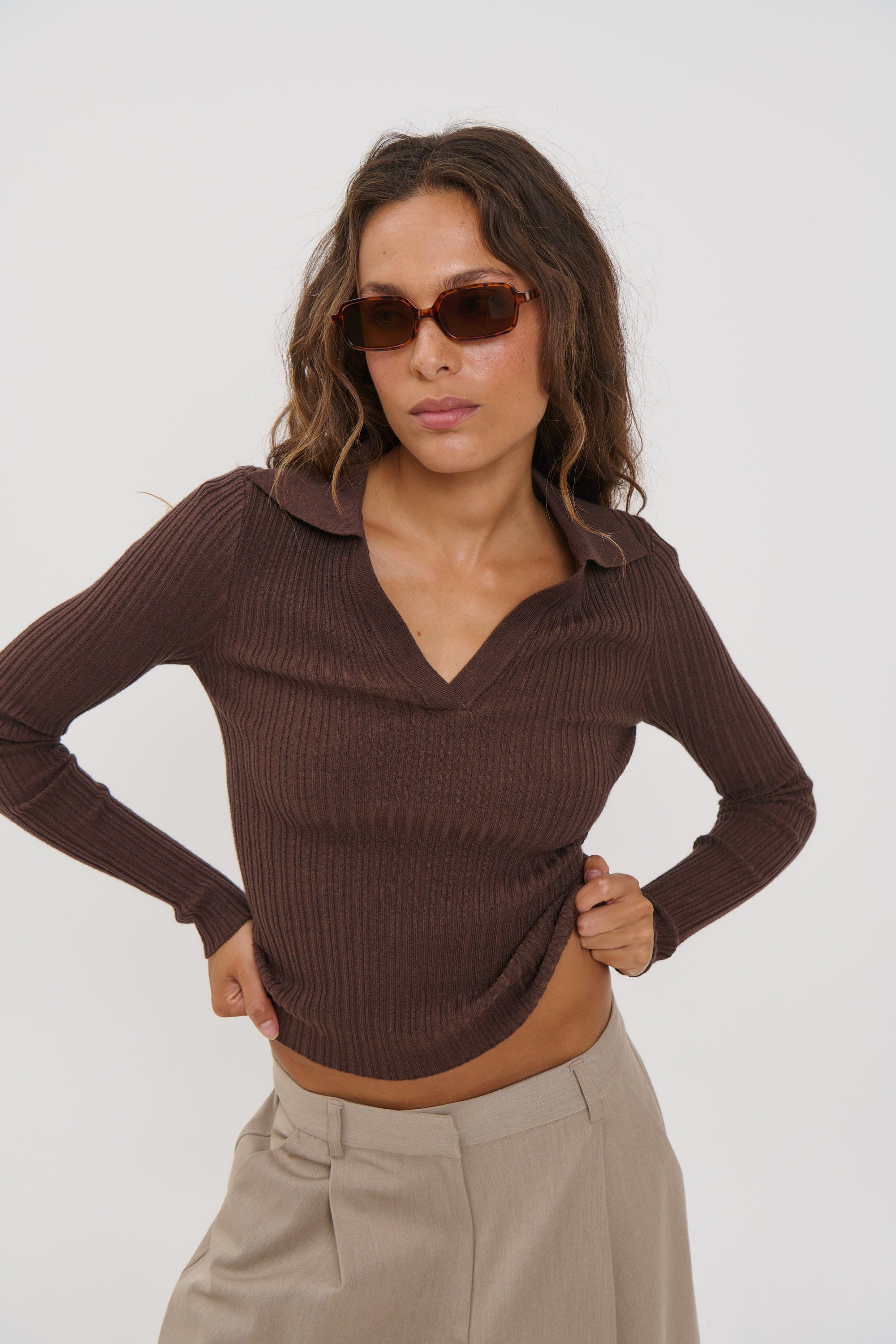 Giulia Long Sleeve Chocolate