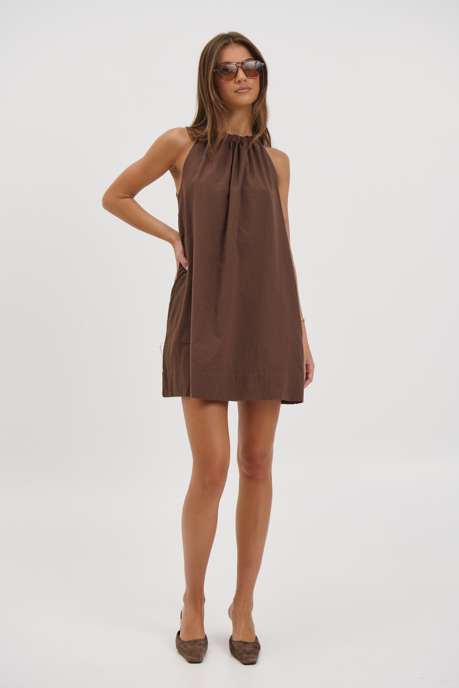 BRONZE SNAKE | Tammi Halter Dress White BRONZE SNAKE | Tammi Halter Dress White