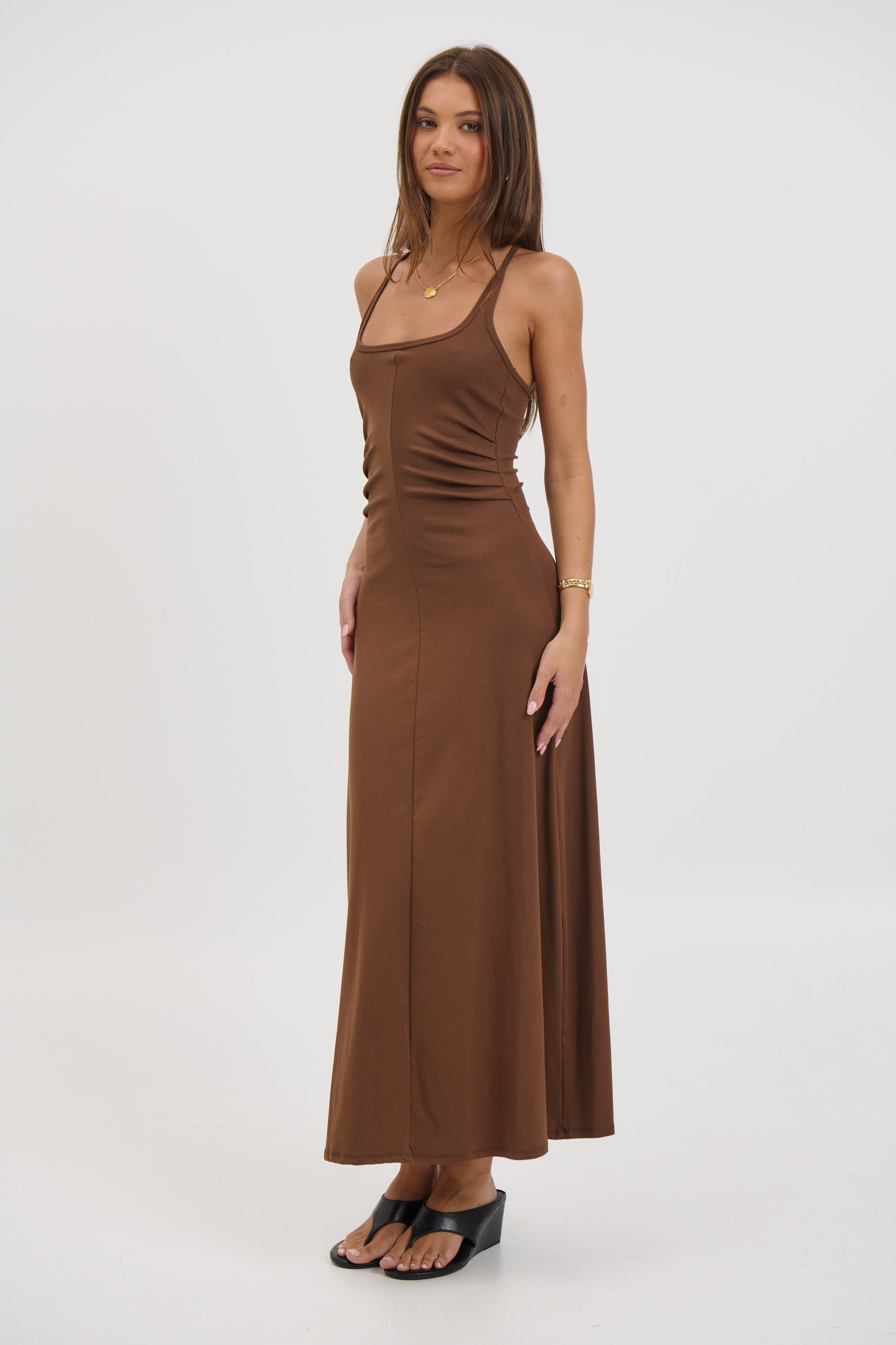 Alma Midi Dress Chocolate