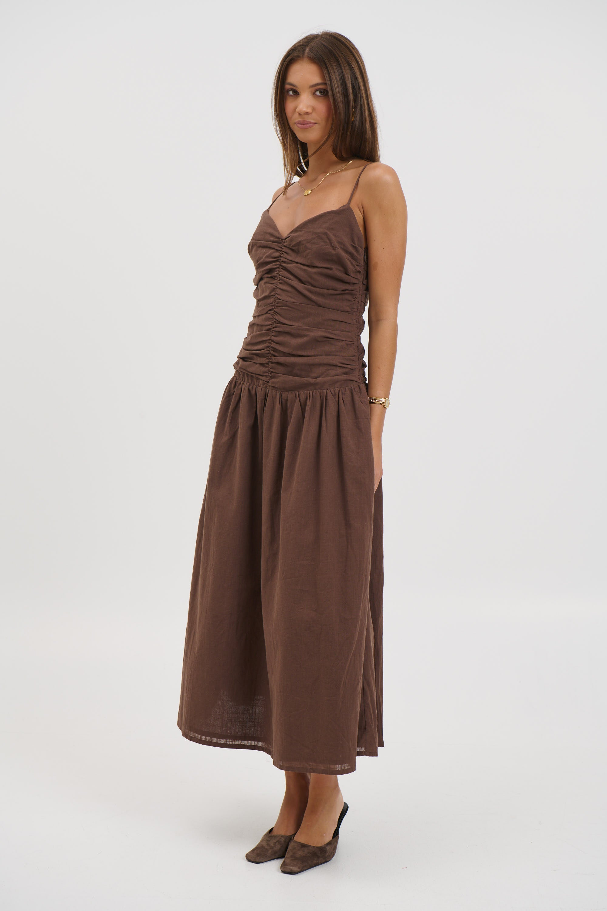 Amity Midi Dress Chocolate