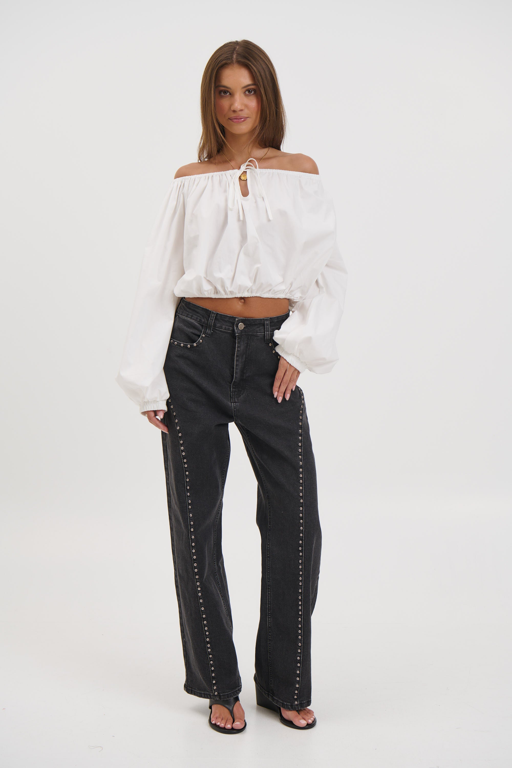 Sarsha Long Sleeve White