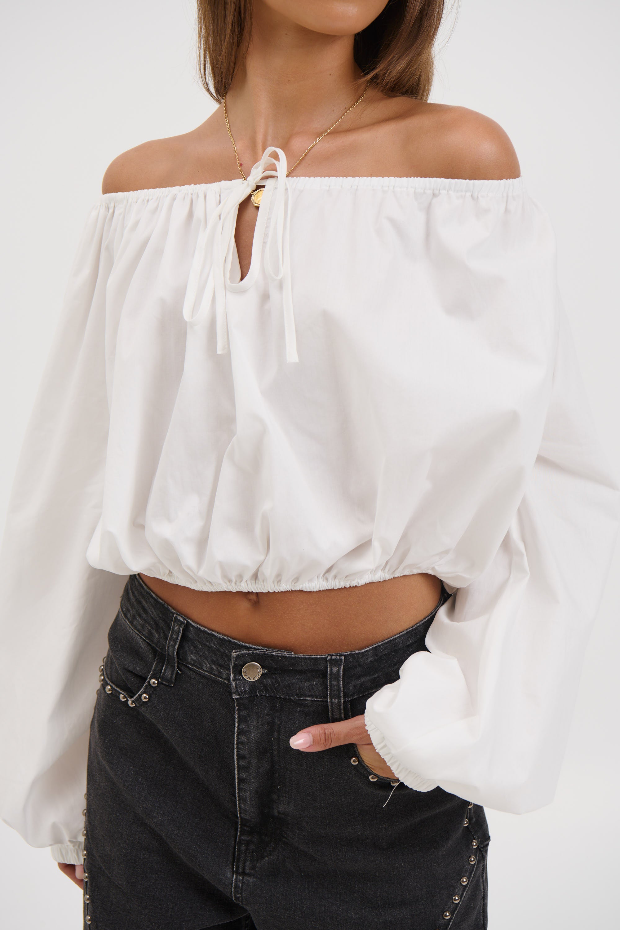 Sarsha Long Sleeve White