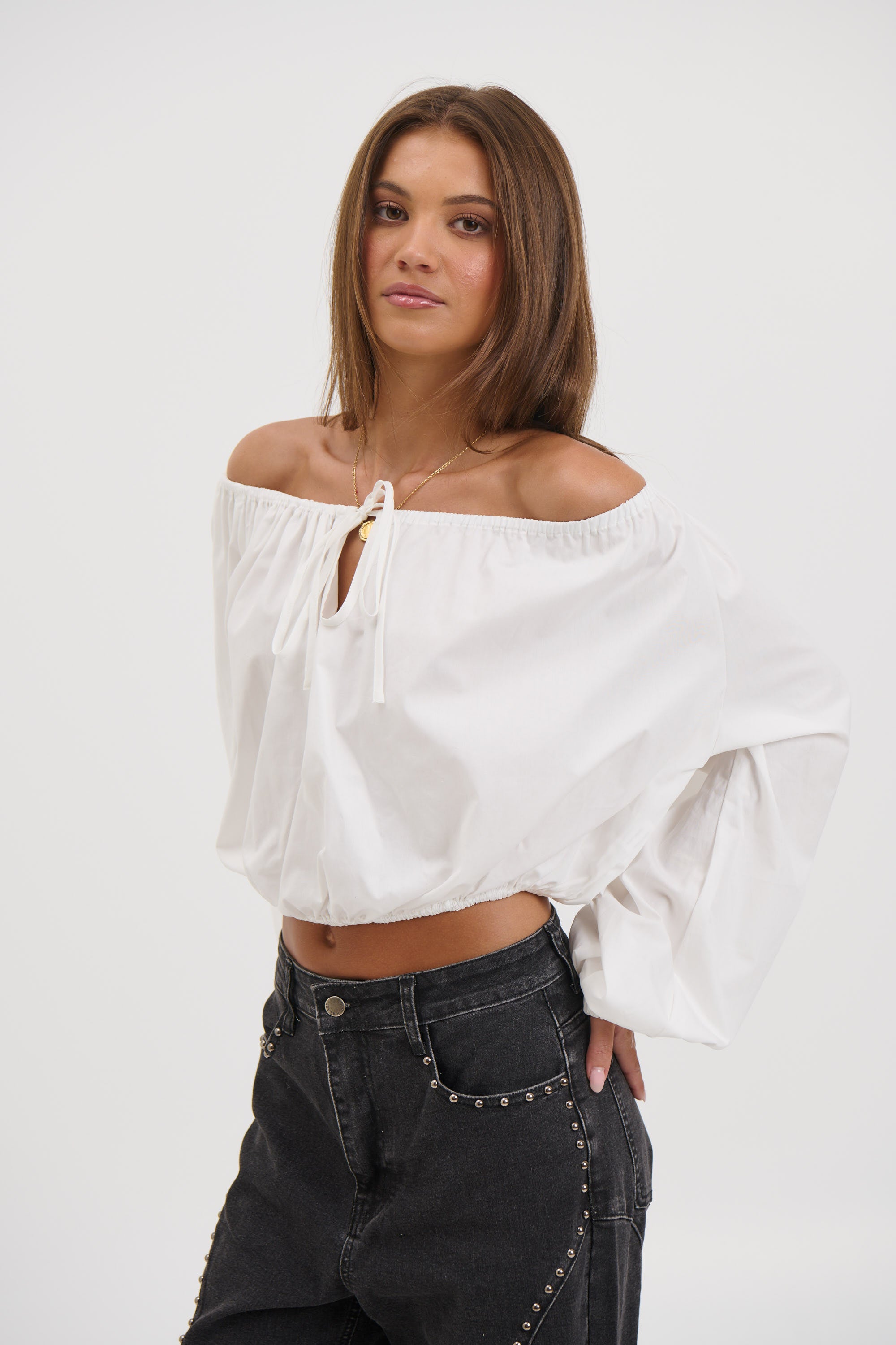 Sarsha Long Sleeve White