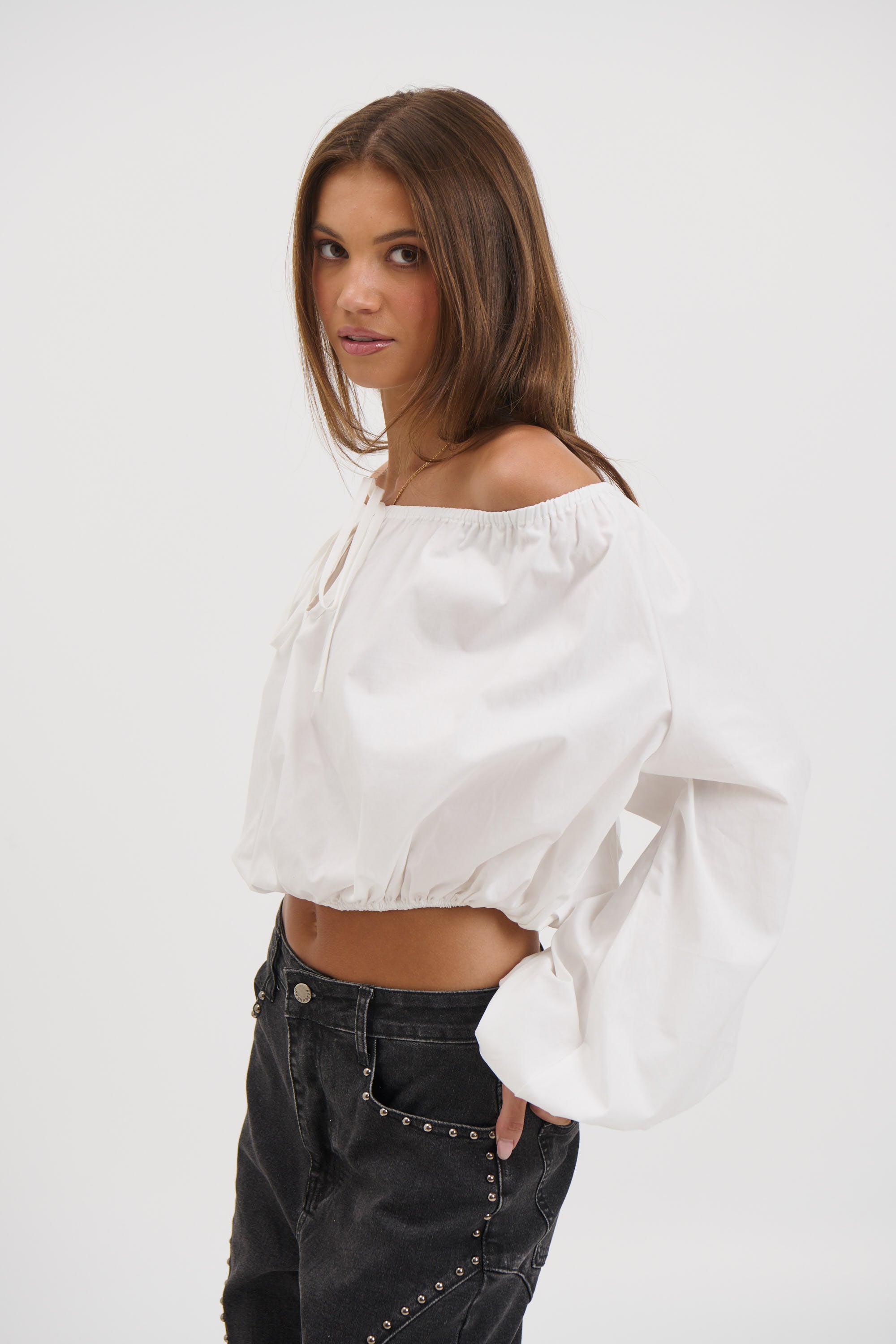 Sarsha Long Sleeve White