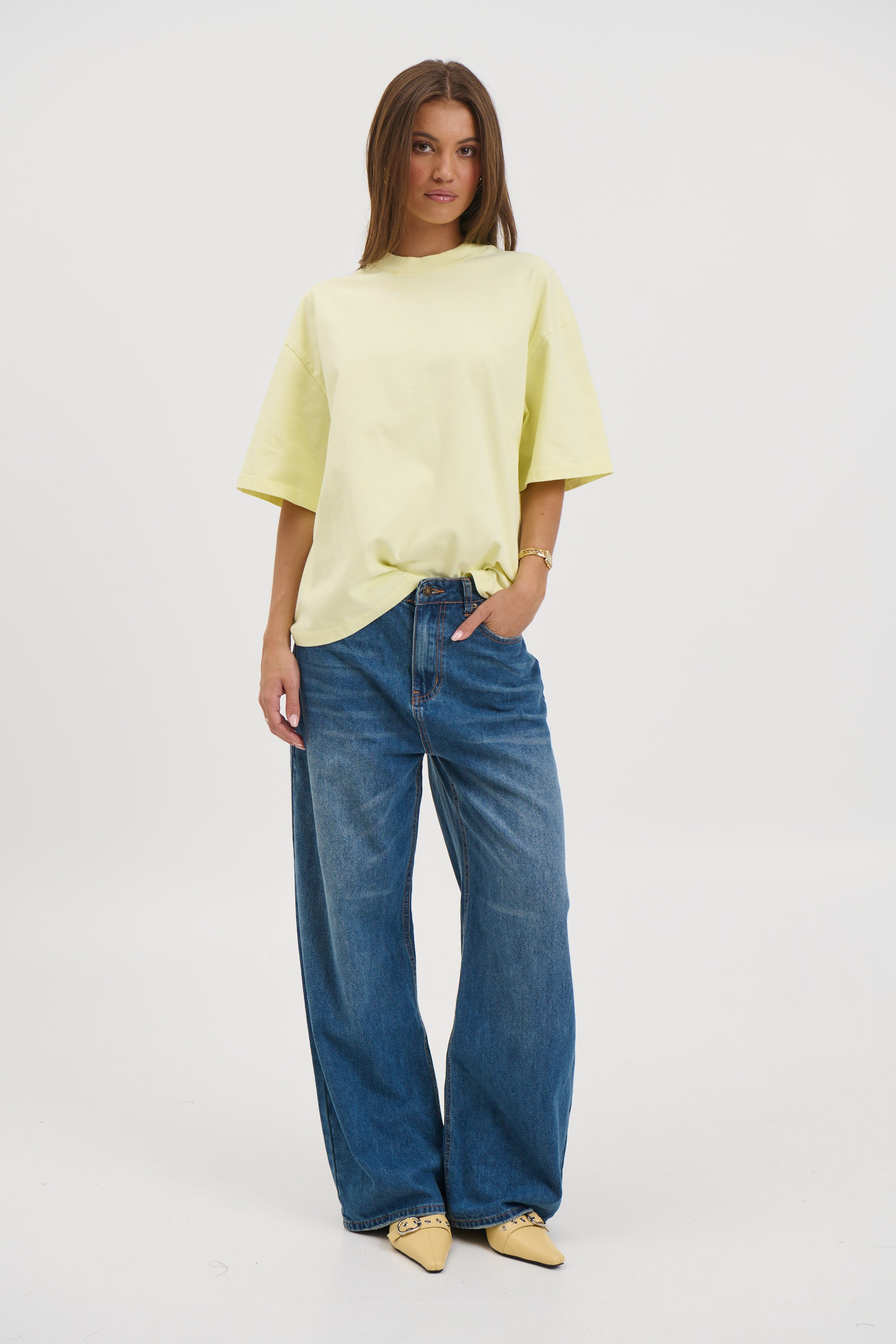 Unisex Emmett Box Tee Lemon