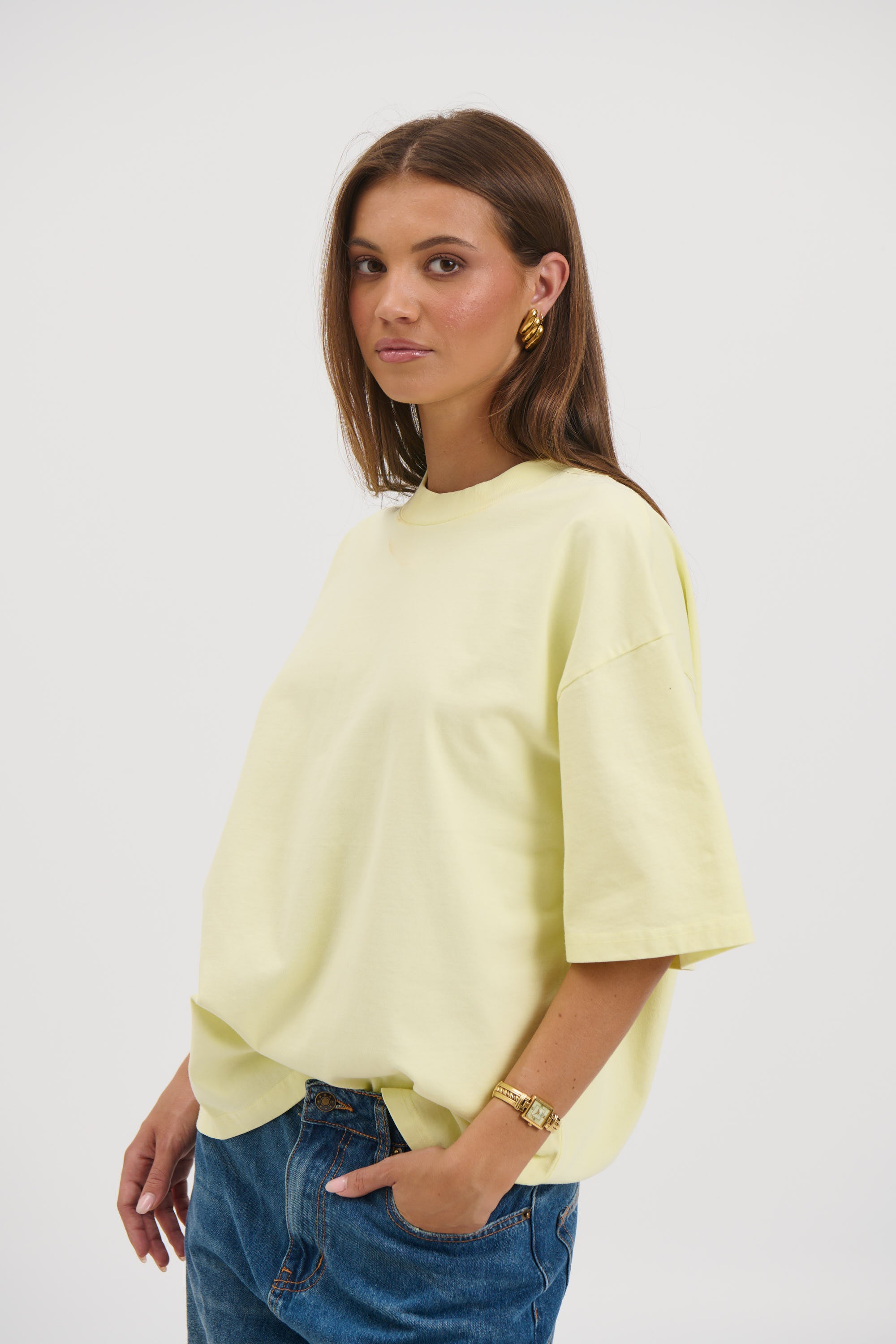 Unisex Emmett Box Tee Lemon