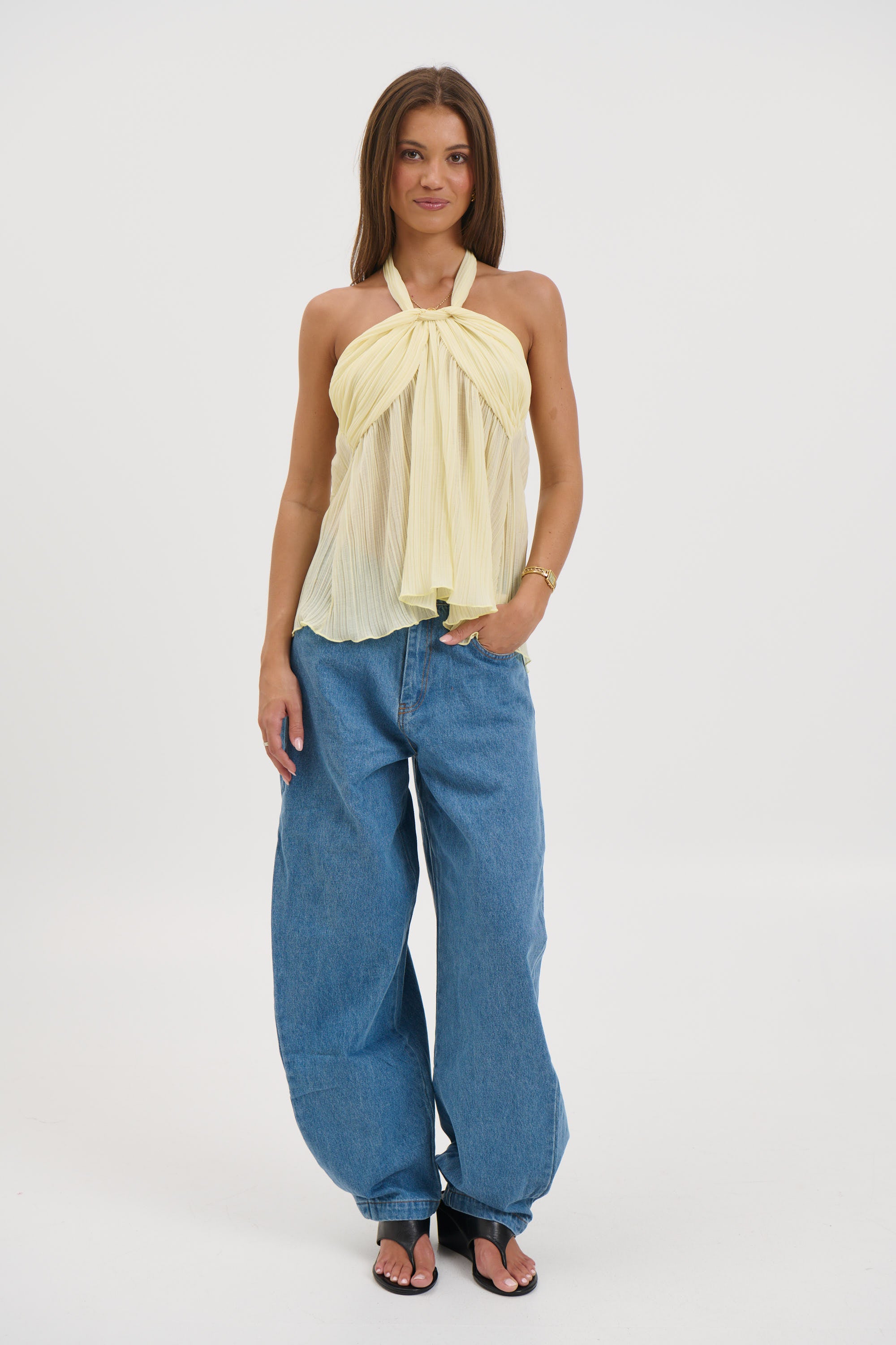 Maddison Halter Top Lemon
