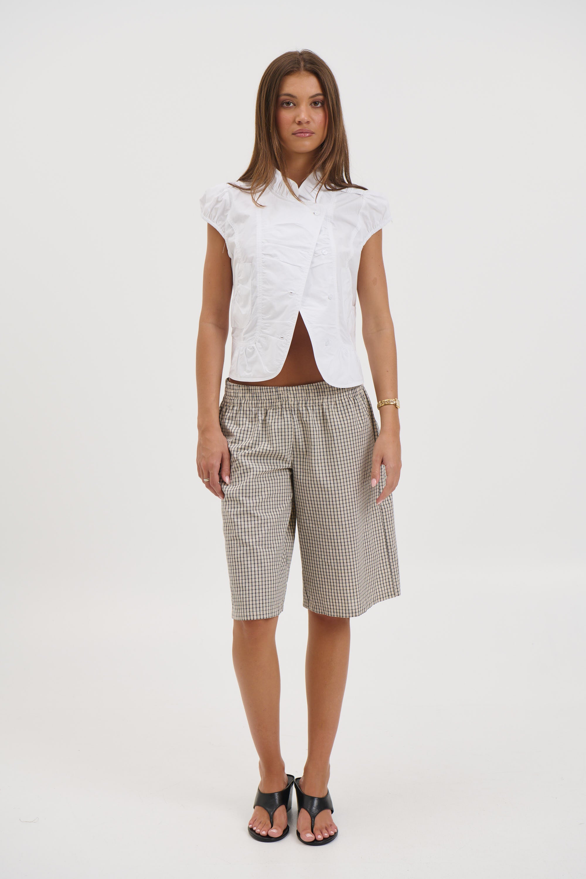 Sevigney Long Short Cream Check