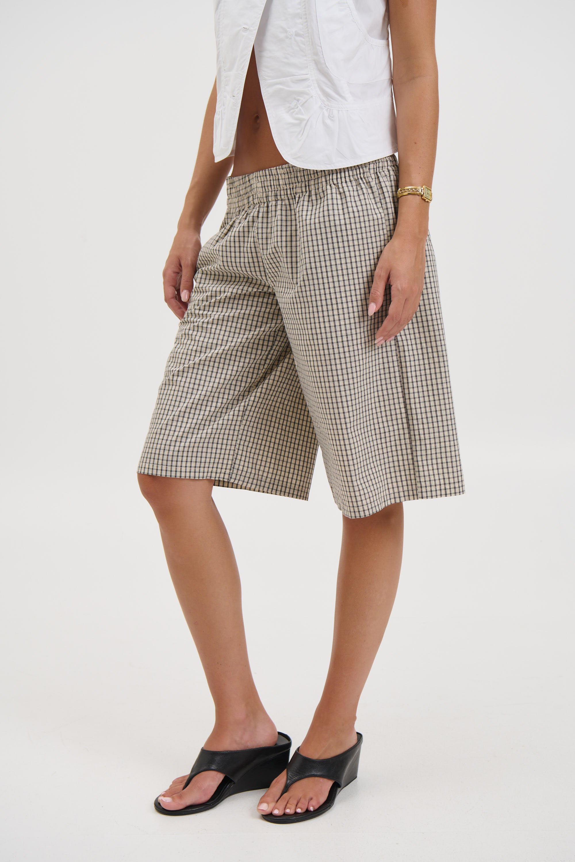 Sevigney Long Short Cream Check