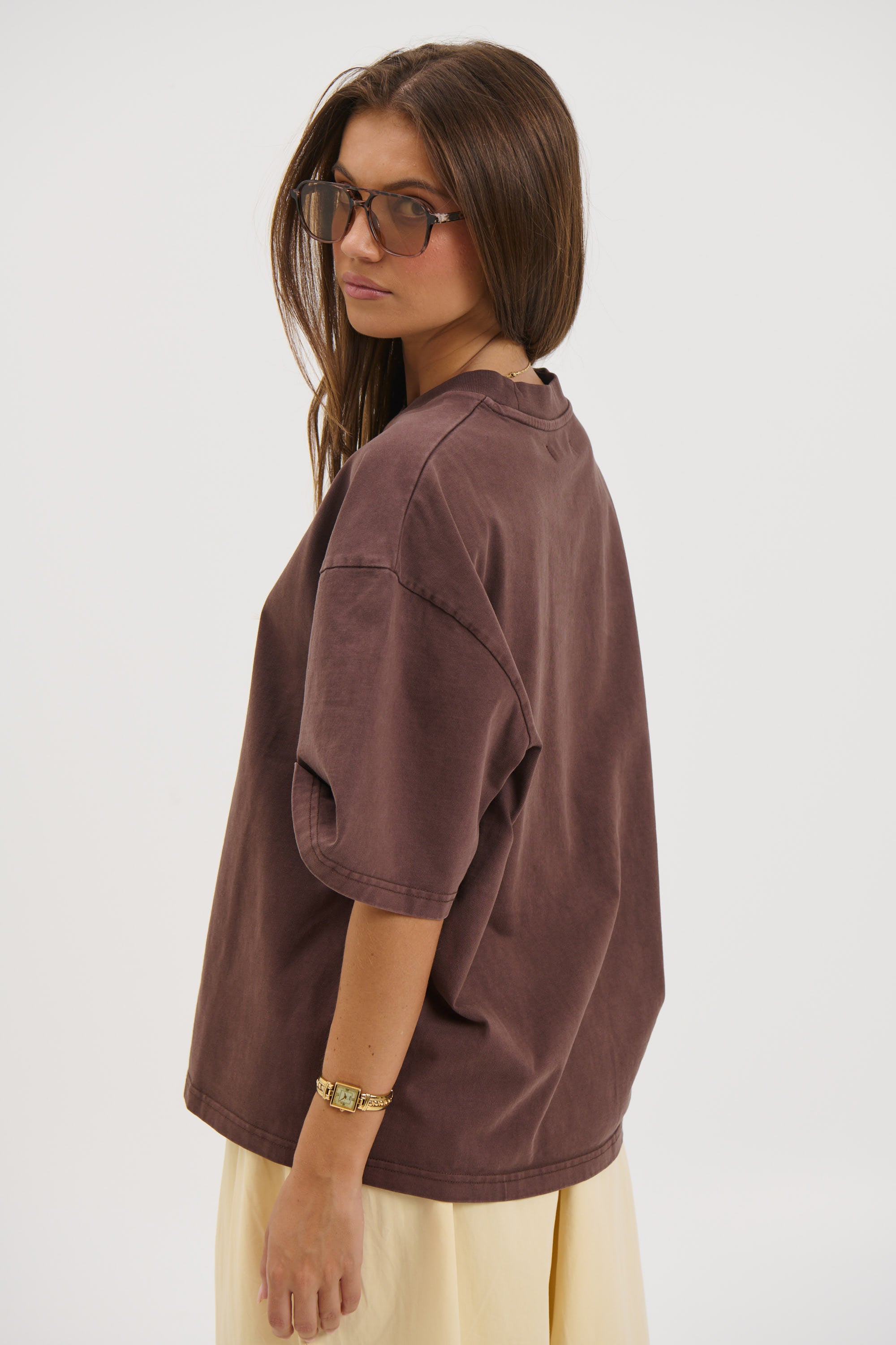 Unisex Emmett Box Tee Chocolate