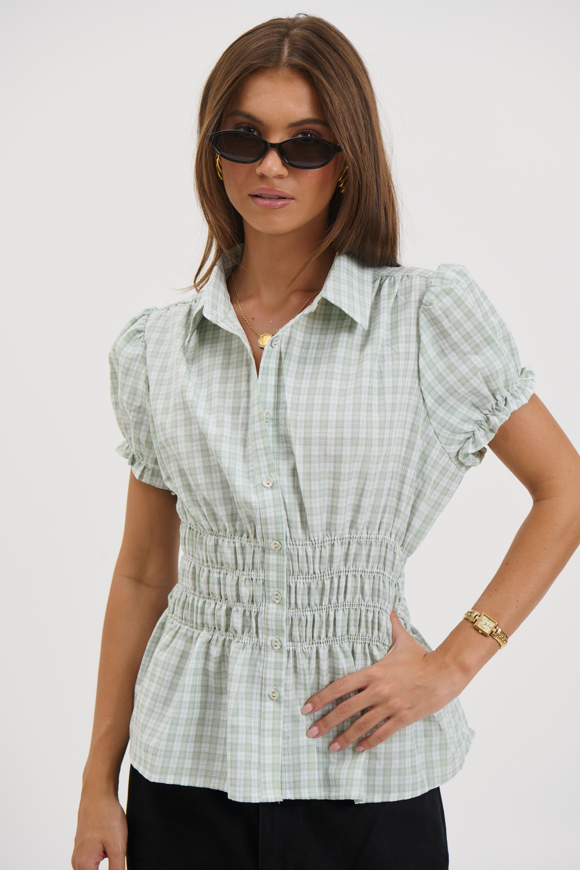 Talia Short Sleeve Shirt Sage