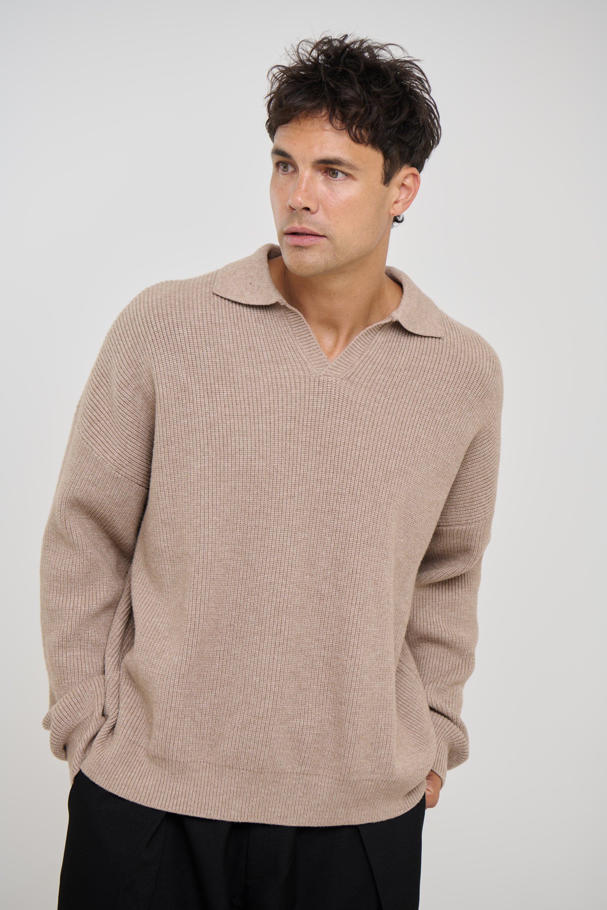 Jay Knitted Polo Oat