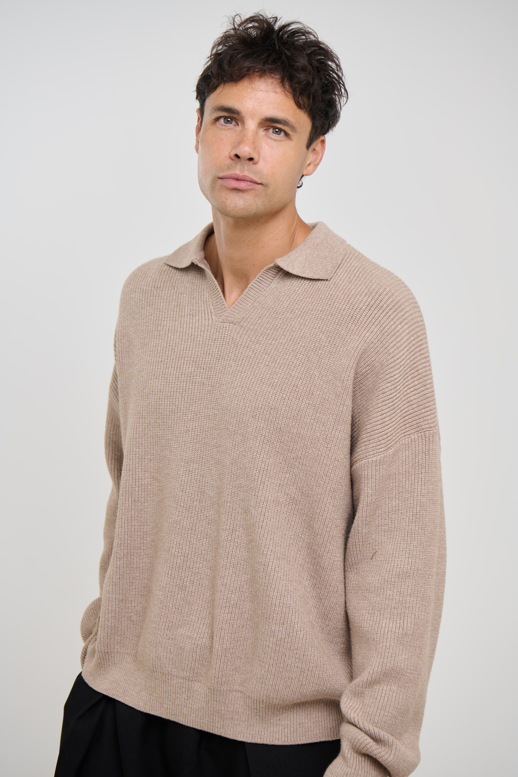 Jay Knitted Polo Oat