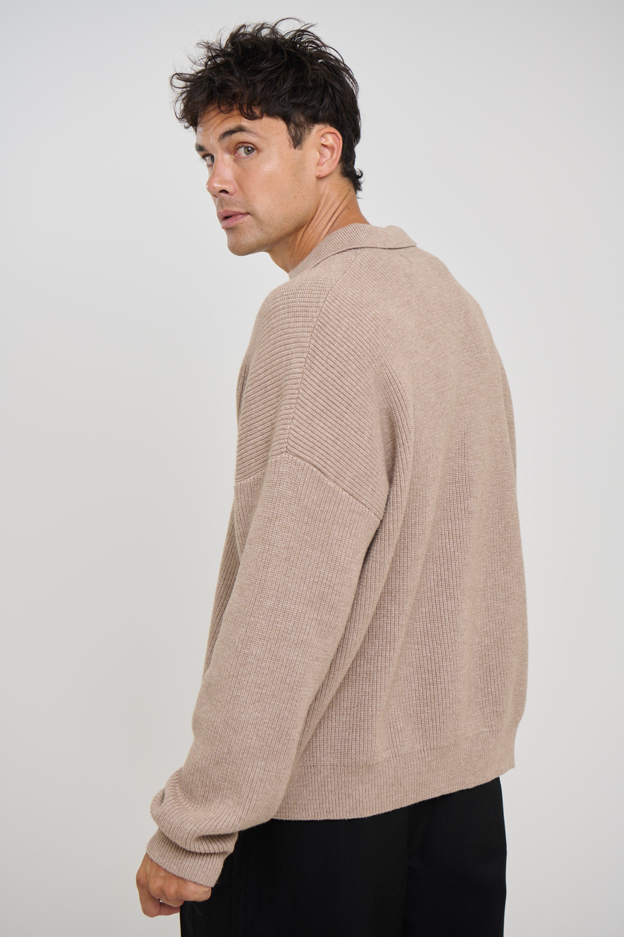 Jay Knitted Polo Oat