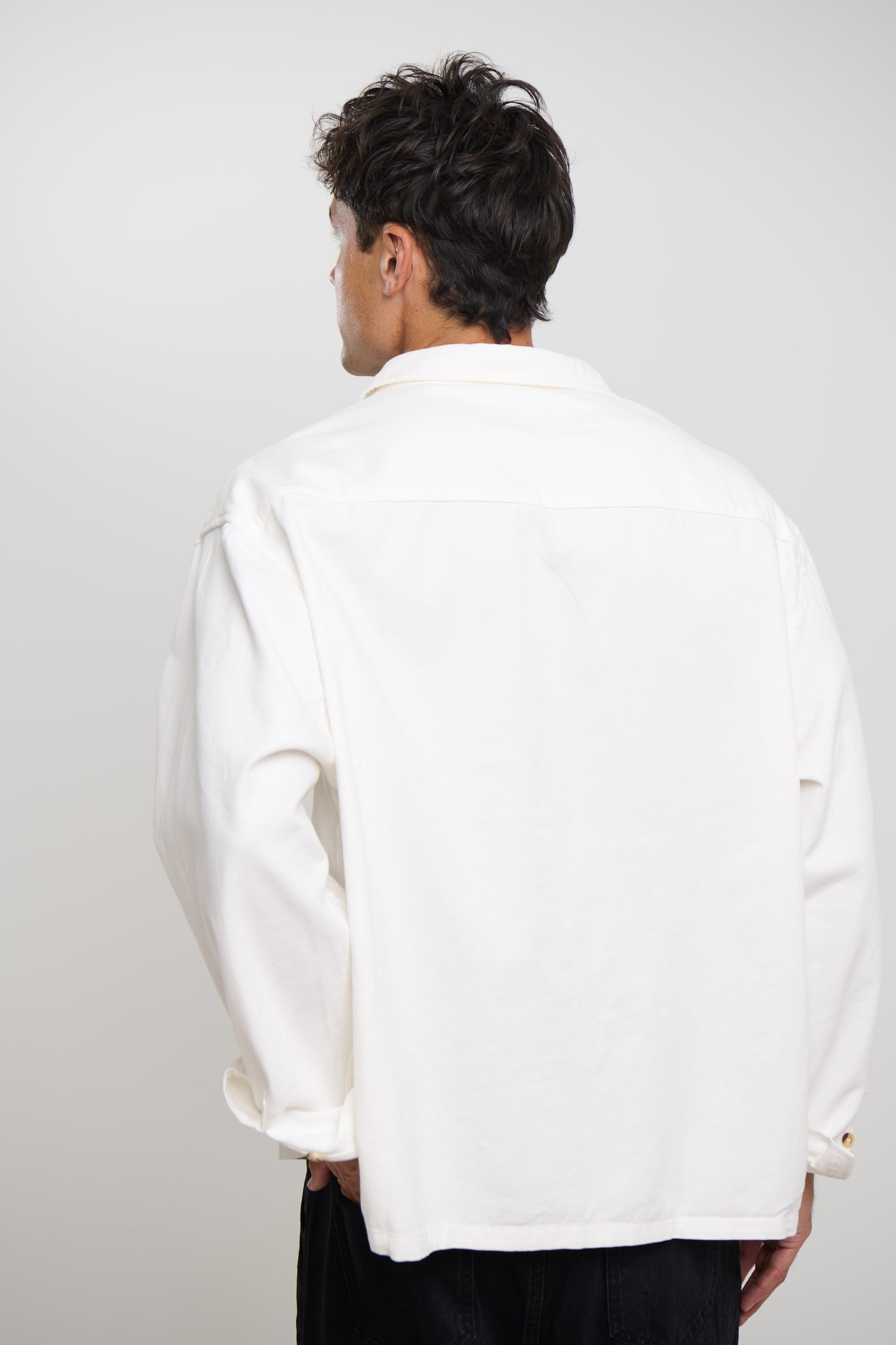 Phillip Washed Cotton Overshirt White