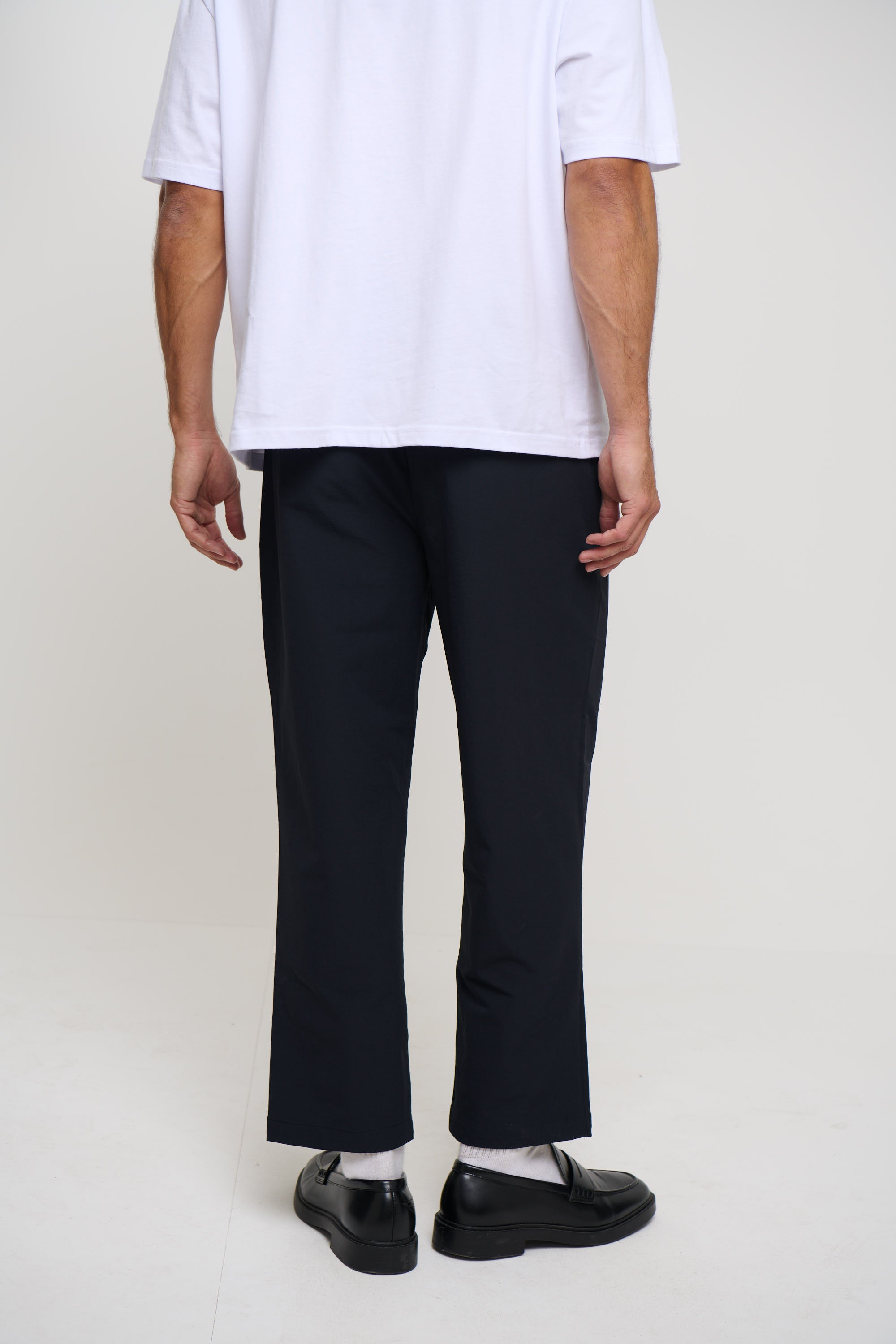 Elastic Waist Casual Pant Black